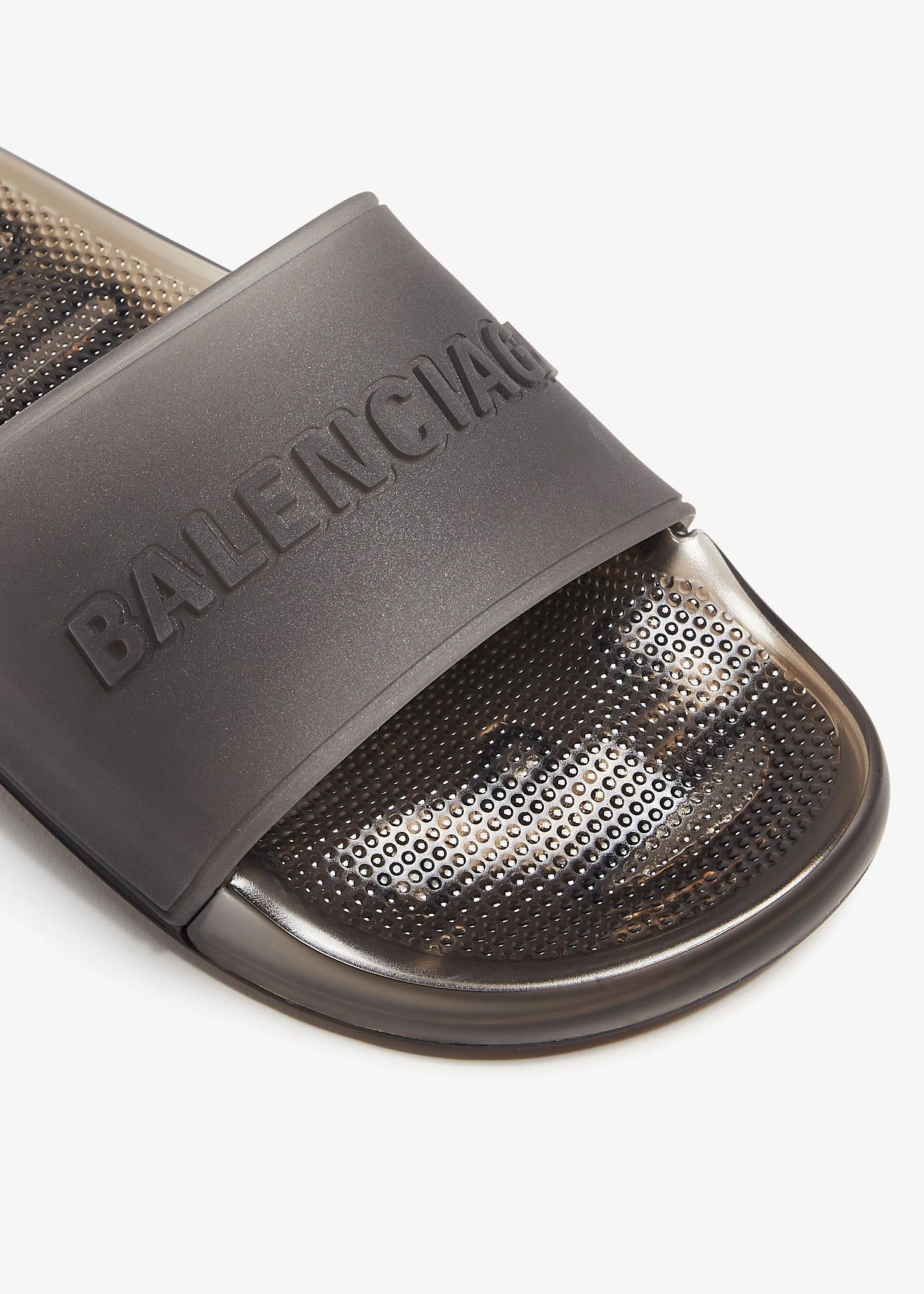 Balenciaga o1w1db10326 Pool Transparent Slide Sandals in Black Size US 7 / IT 37 - 2 Thumbnail
