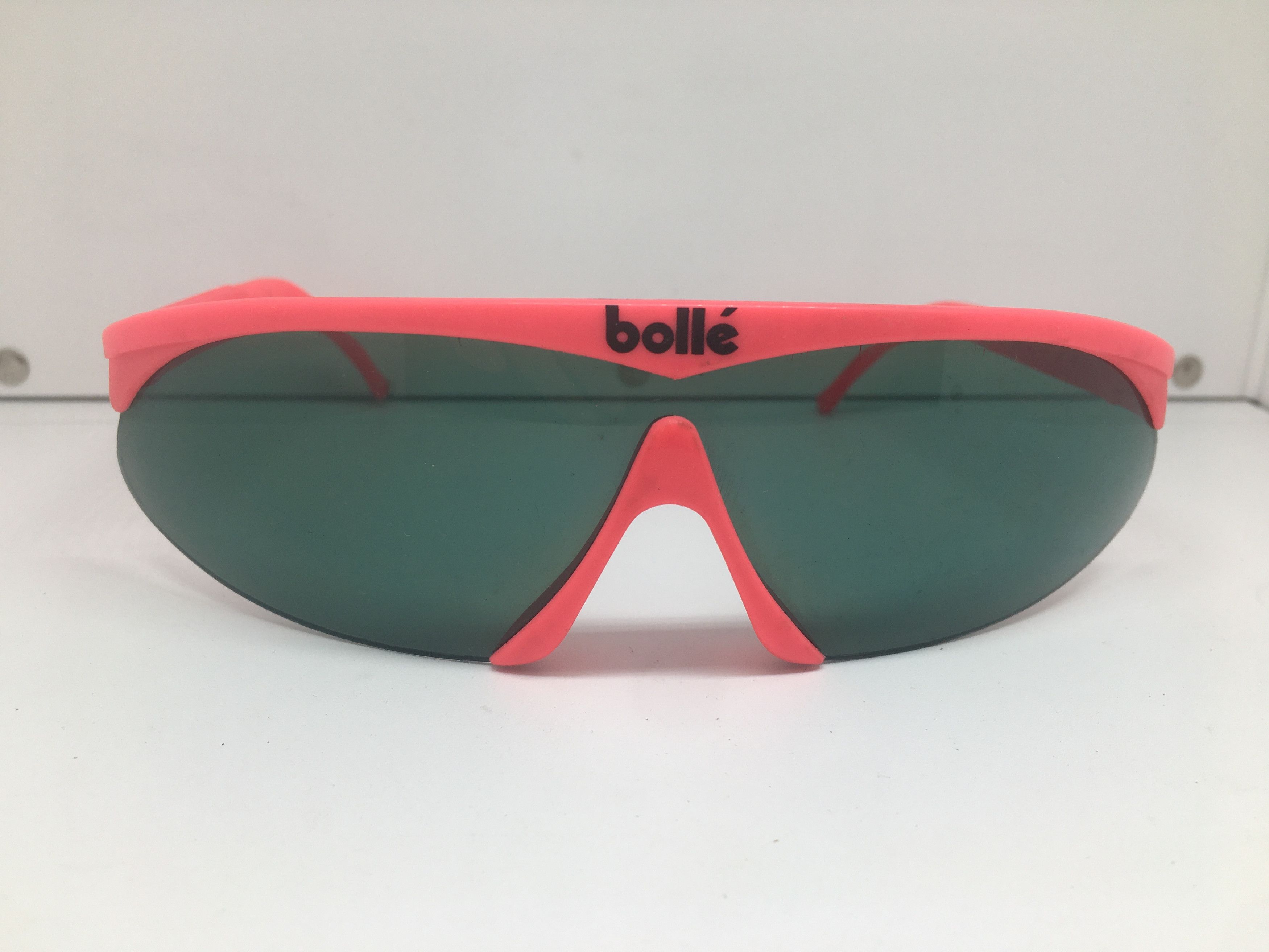 Vintage Vintage 70s Bolle Wrapped Pink Half Rim Sunglasses Frame Size ONE SIZE - 1 Thumbnail