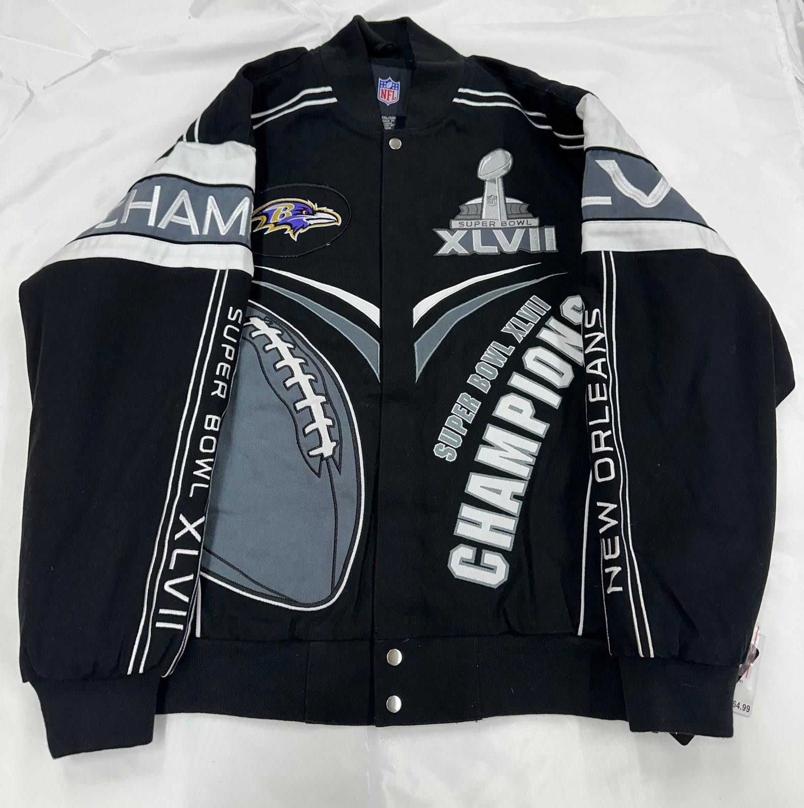 NFL Baltimore Ravens XLVII Champions NFL Jacket XXL 29x30.5 Size US XXL / EU 58 / 5 - 1 Thumbnail