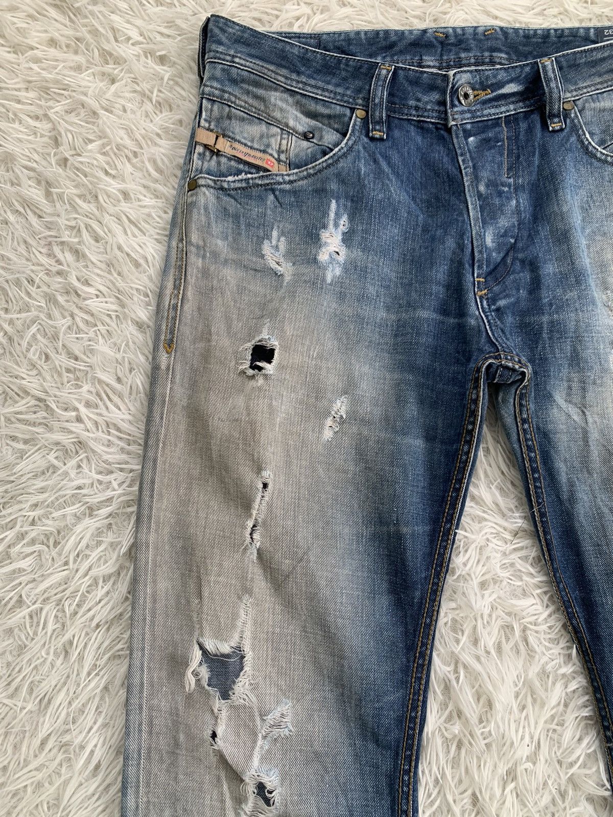 Diesel Distress Diesel Blue Eyecons 2014/1 Edition Denim Pant Size US 35 - 3 Thumbnail