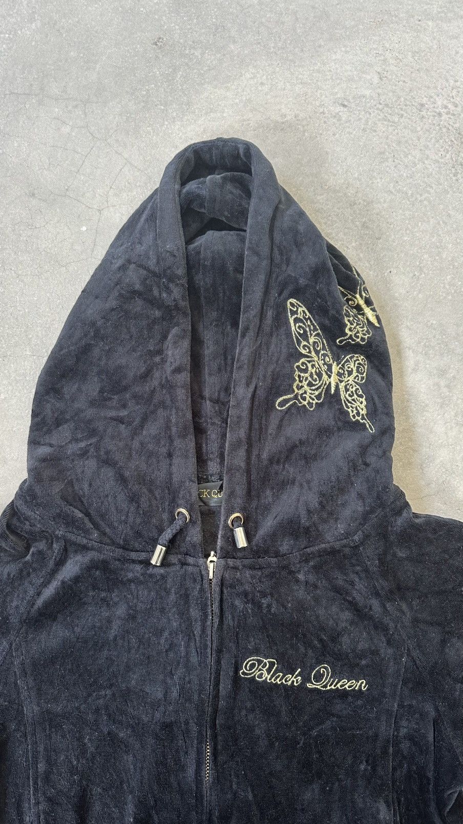 Other VINTAGE BLACK QUEEN SATIN EMBROIDERY HOODIE Size US M / EU 48-50 / 2 - 5 Thumbnail