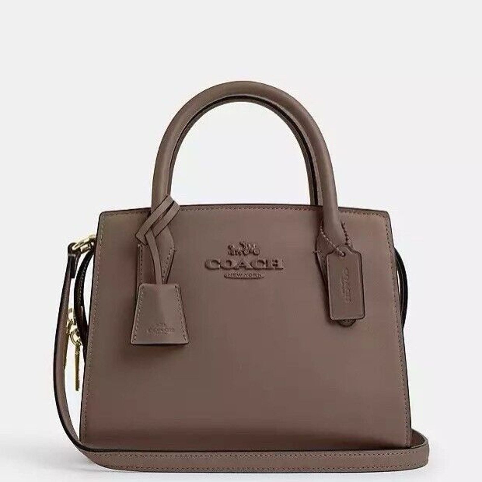 Coach NWT COACH Andrea Carryall Bag CP081 Dark Stone / Gold Size ONE SIZE - 5 Thumbnail