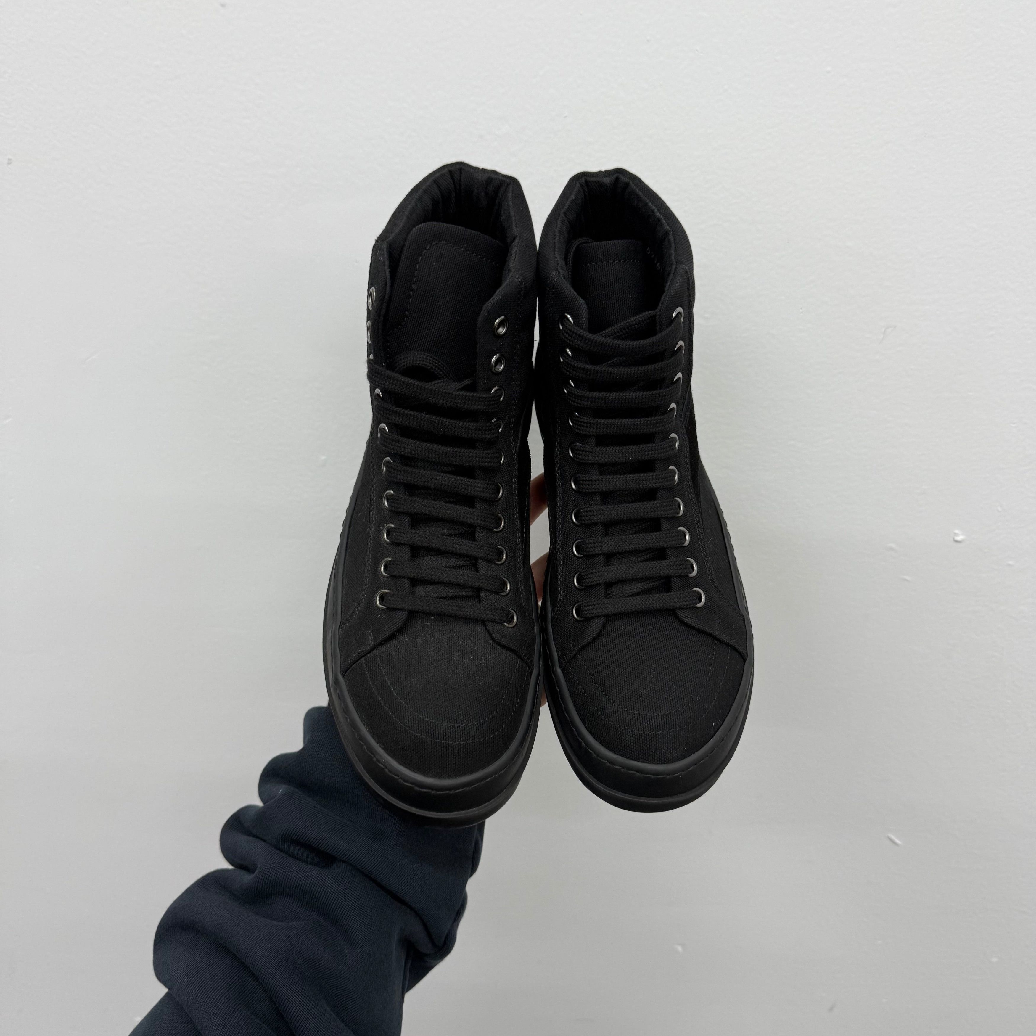 Rick Owens Vans High Triple Black - Size 39 (US 6)