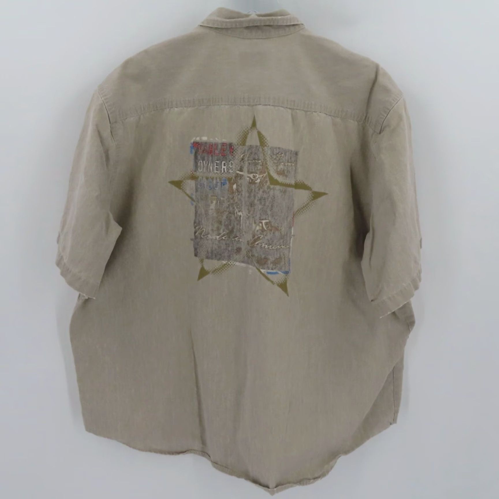 Vintage VINTAGE Bear Back Shirt Men 2XL Beige Cotton Button-Up Short Sleeve Collared Top Top VTG Size US XXL / EU 58 / 5 - 6 Thumbnail