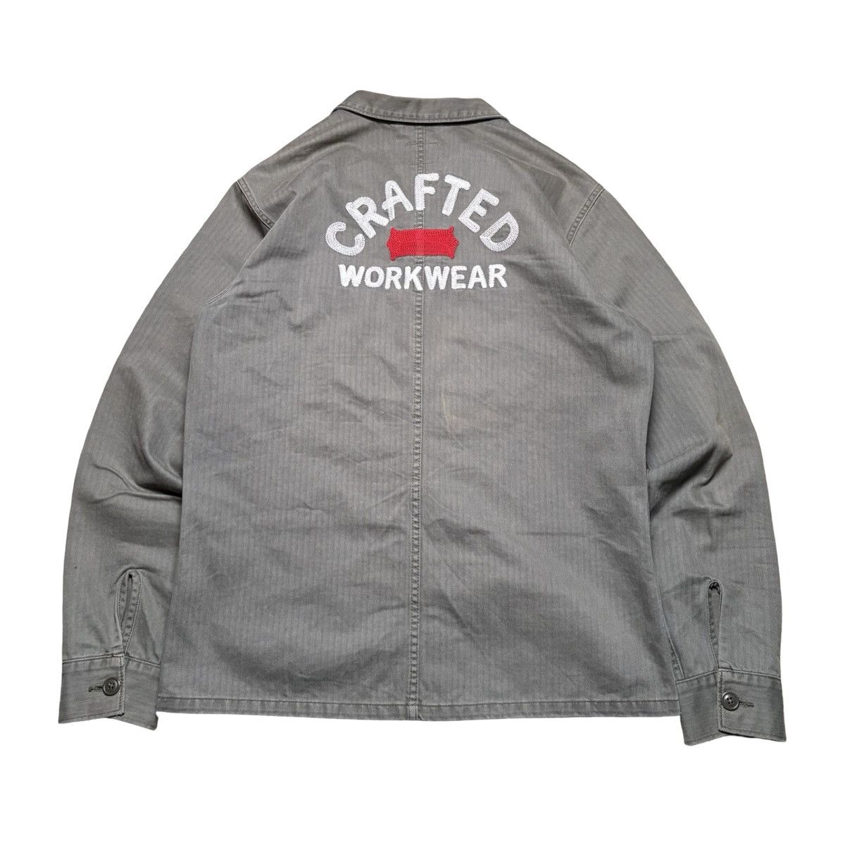 Jack & Jones Jack & Jones Olive Green Work Jacket HBT Chain Stitch Fade L Size US L / EU 52-54 / 3 - 7 Thumbnail