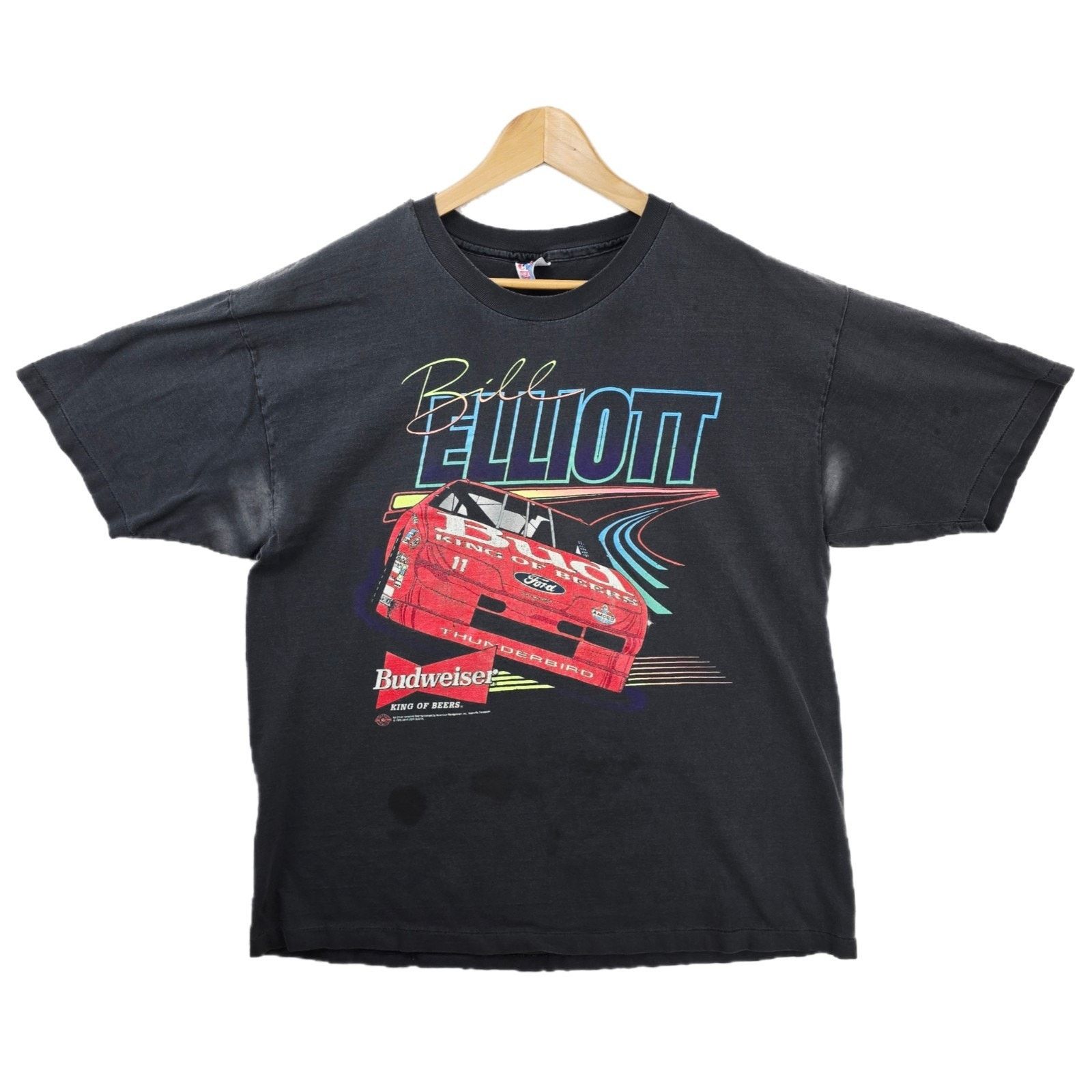 Hanes Vintage Nascar Bill Elliott Shirt XL Faded Stained Budweiser Size US XL / EU 56 / 4 - 1 Thumbnail