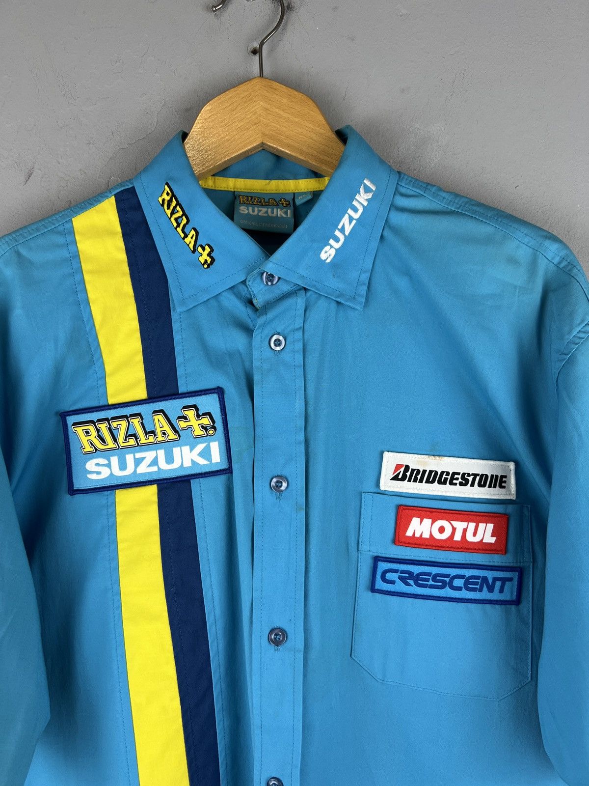 Vintage SUZUKI MOTOSPORT RUZLA + RACING MOTO GP WORKWEAR TEAM SHIRT Size US XL / EU 56 / 4 - 4 Thumbnail