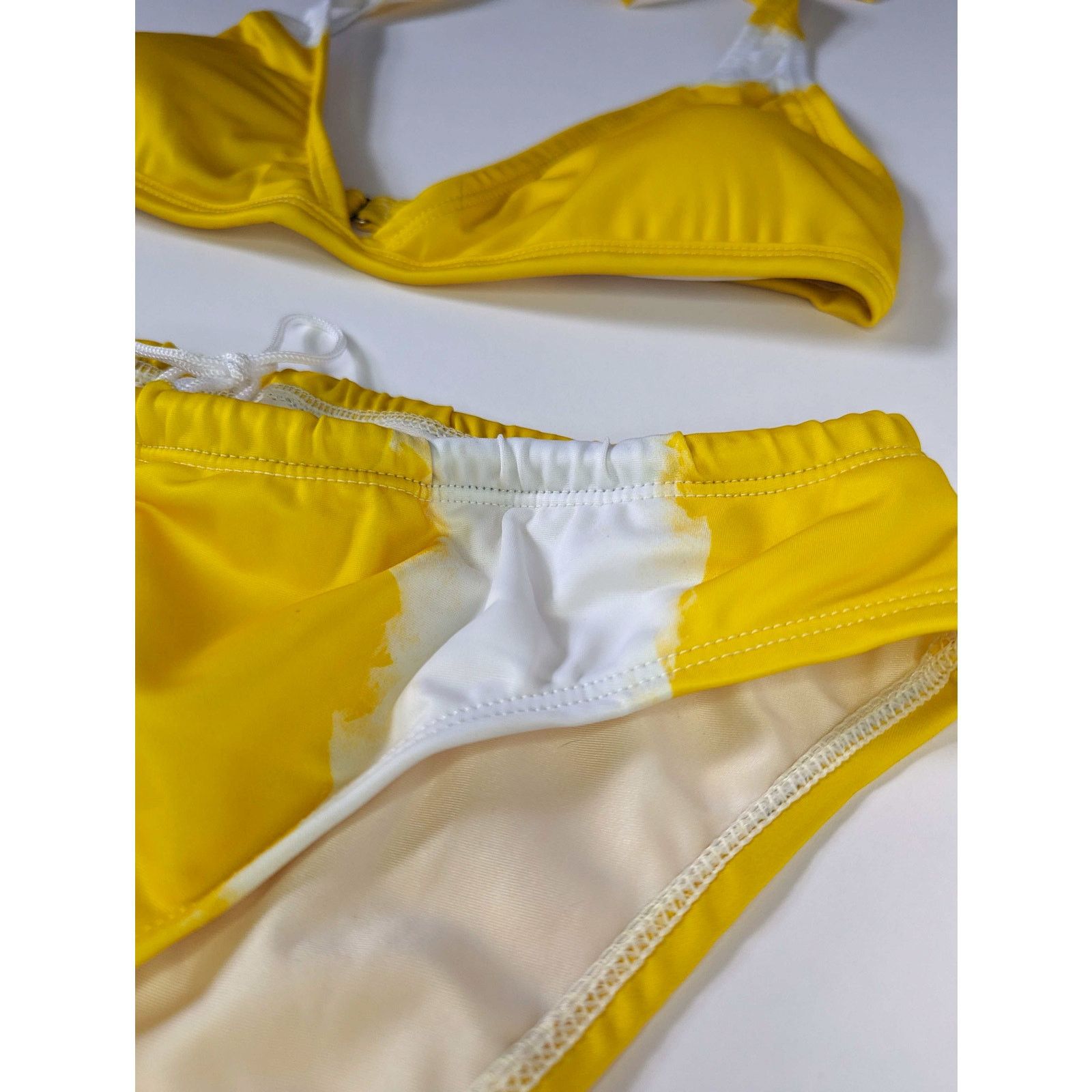 Other Jiro Yellow and White High Waisted Bikini Size ONE SIZE - 4 Thumbnail