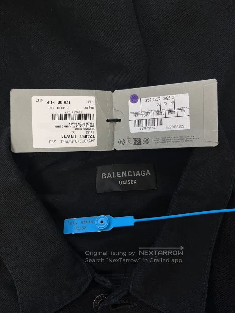 Balenciaga Balenciaga Back Logo Printed Single Breasted Denim Jacket Size M / US 6-8 / IT 42-44 - 4 Thumbnail