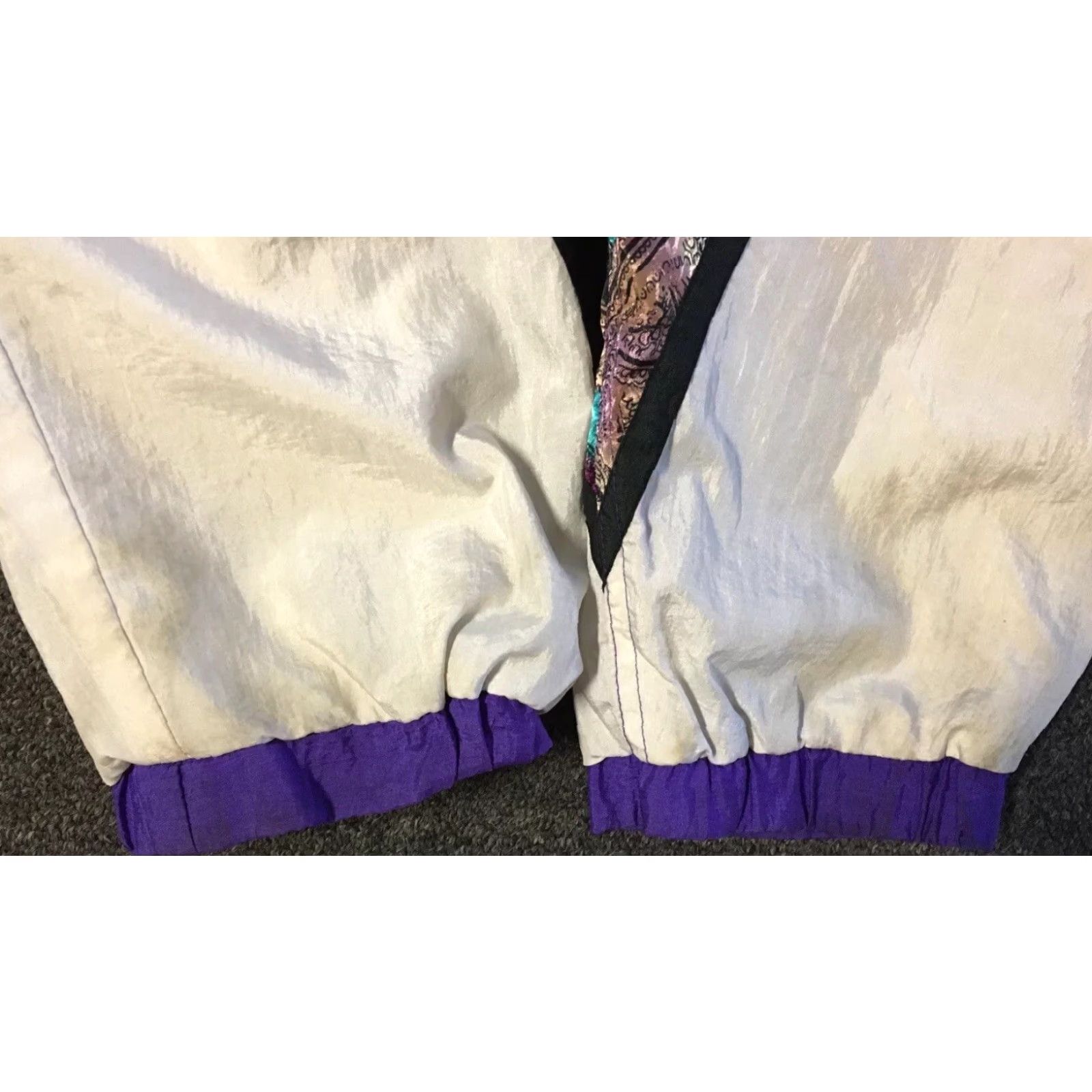Vintage Vtg 80s Abstract Art Boxy Jacket L Purple Women Windbreaker 90s Vaporwave Picasso Grunge Ocean Surf Fashion Size L / US 10 / IT 46 - 4 Thumbnail
