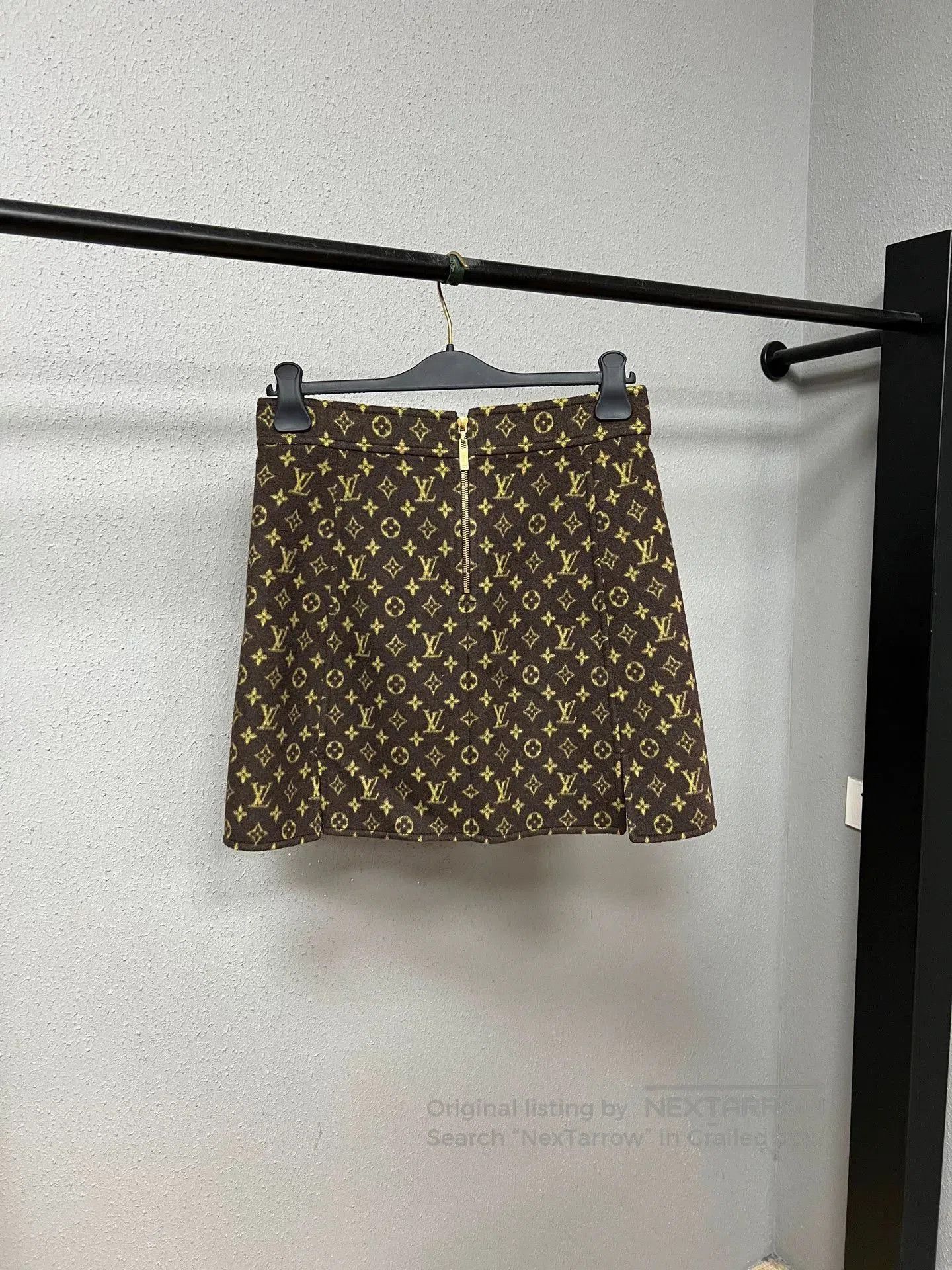 Louis Vuitton louis vuitton brown monogram cashmere skirt. Size 37" - 2 Thumbnail