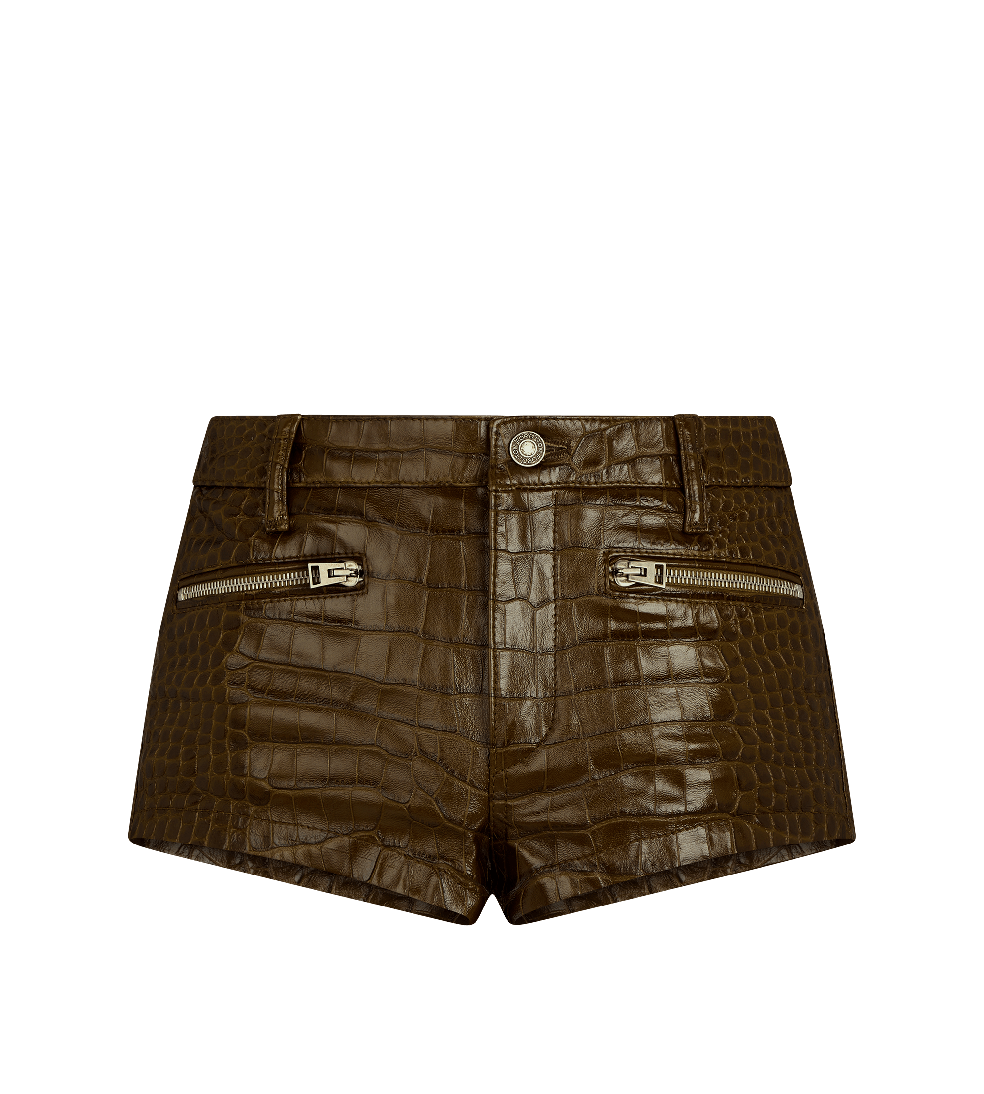 Tom Ford o1w1db10525 SHL021 Leather Mini Short in Brown Size 25" / US 0 / IT 36 - 1 Thumbnail