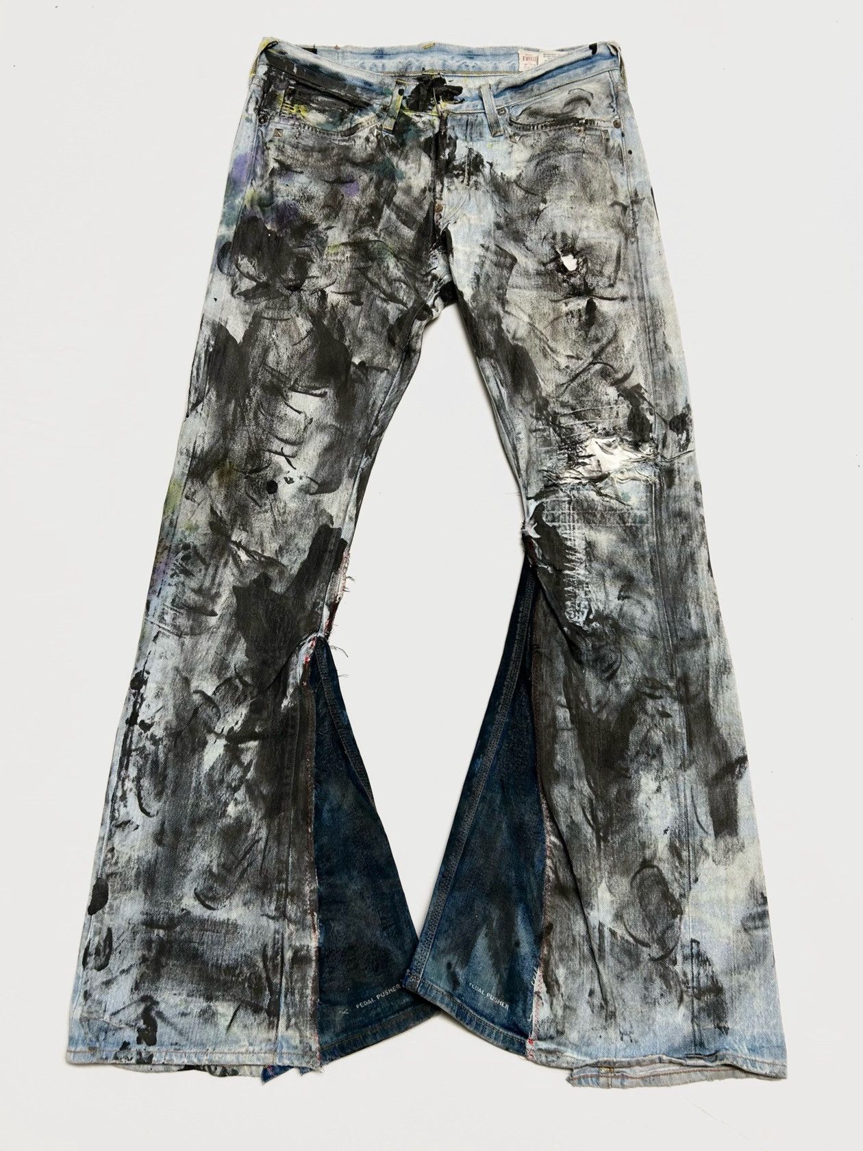 Evisu 2012 No.3 Painted Flare Denim Reworked Size US 32 / EU 48 - 1 Thumbnail