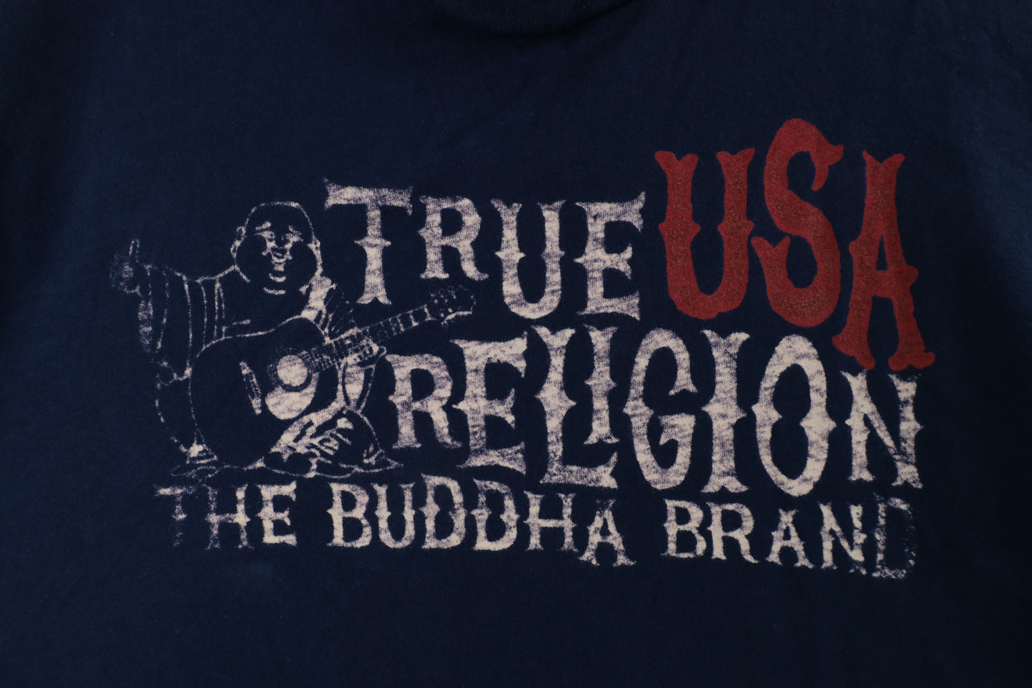 True Religion × Vintage True Religion Out Buddha Short Sleeve T-Shirt Navy Blue Size US XXL / EU 58 / 5 - 4 Thumbnail
