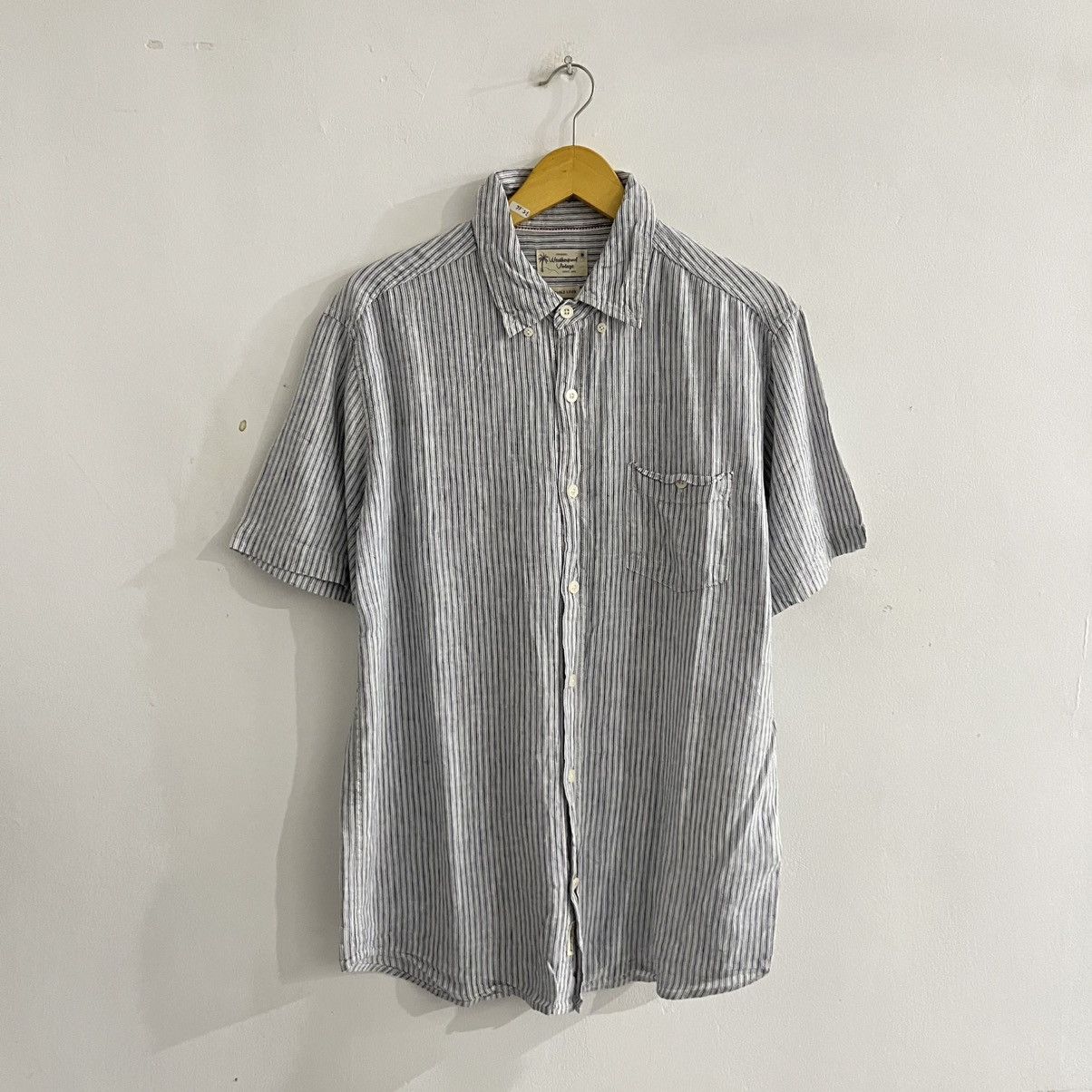 Japanese Brand Weatherproof - Striped Linen Shirt Size US L / EU 52-54 / 3 - 1 Thumbnail