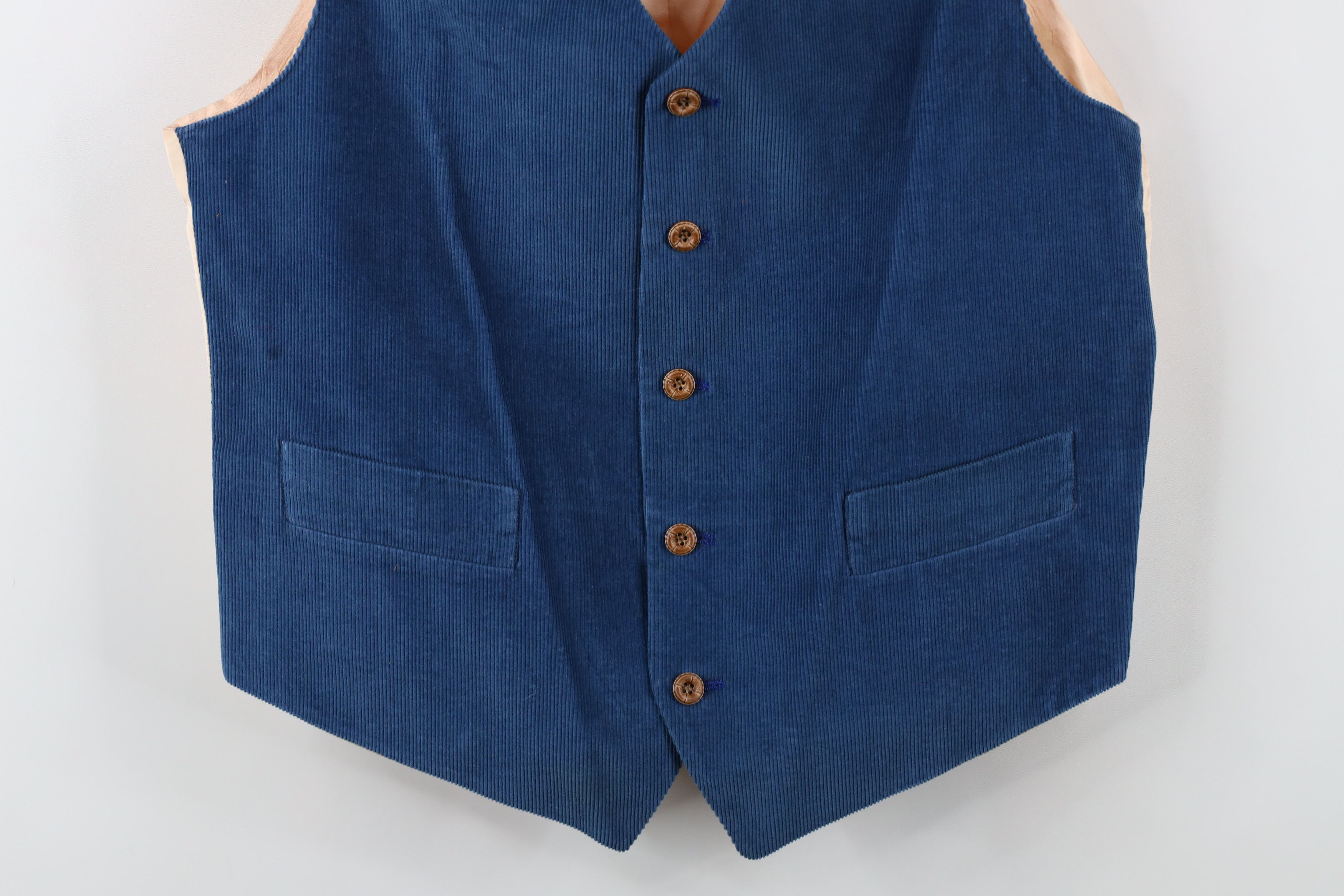 Vintage Vintage 70s Streetwear Button Suit Vest Jacket Blue USA Size US L / EU 52-54 / 3 - 3 Thumbnail