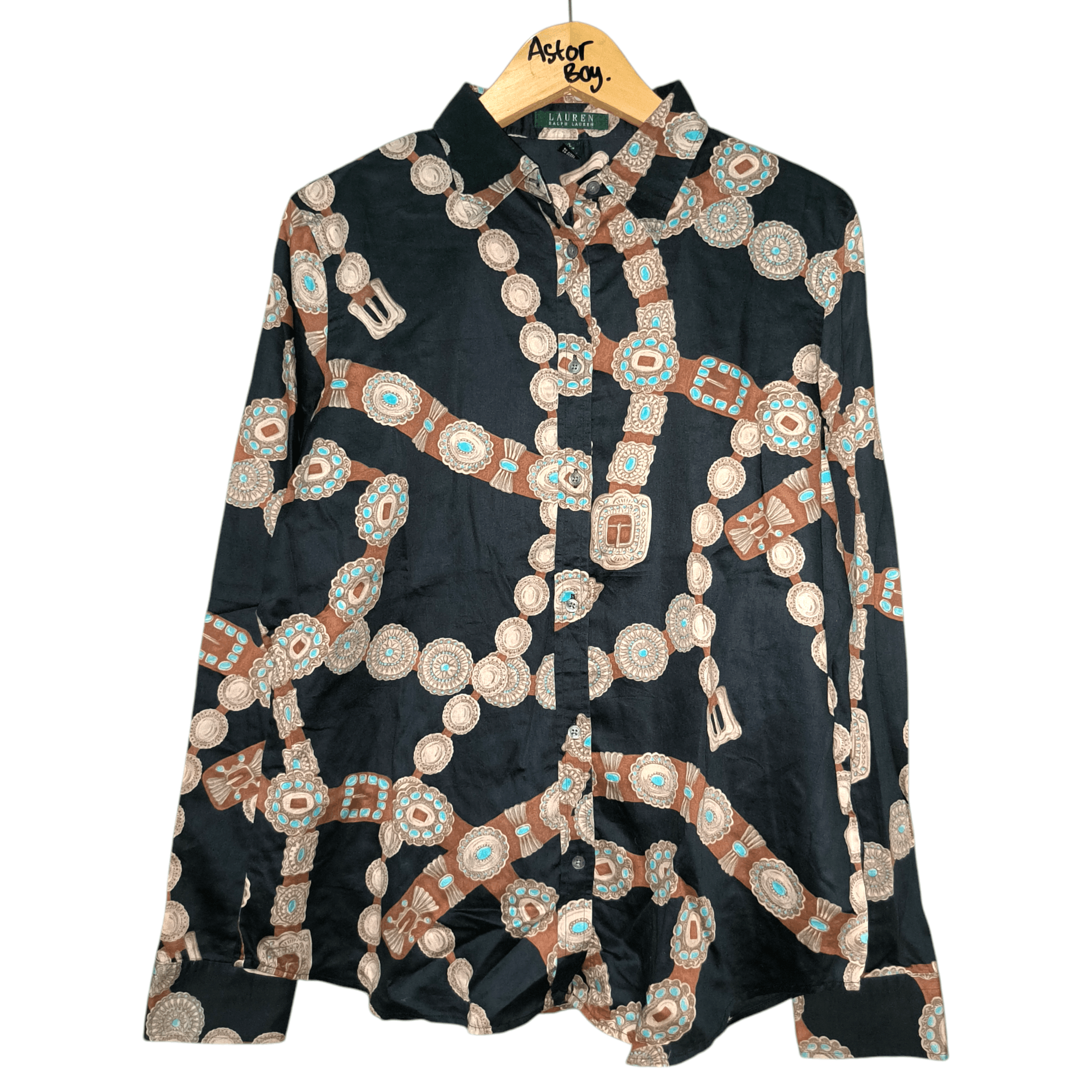 Ralph Lauren × Vintage Ralph Lauren American Southwestern Belt Print Shirt Size XL / US 12-14 / IT 48-50 - 1 Thumbnail