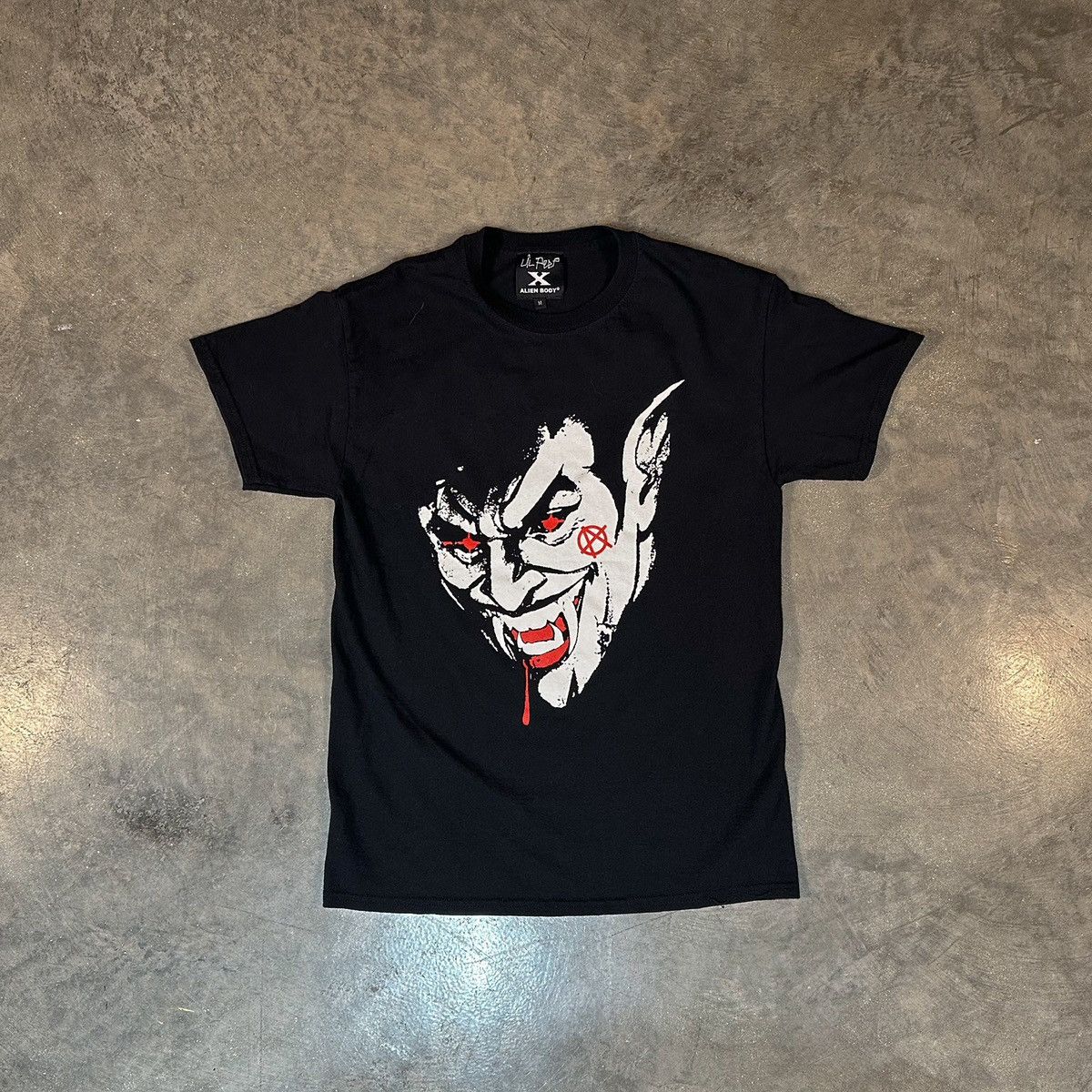 image of Lil Peep X Alien Body Anarchy Vampire Past The Castle Walls in Black, Men's (Size Medium)
