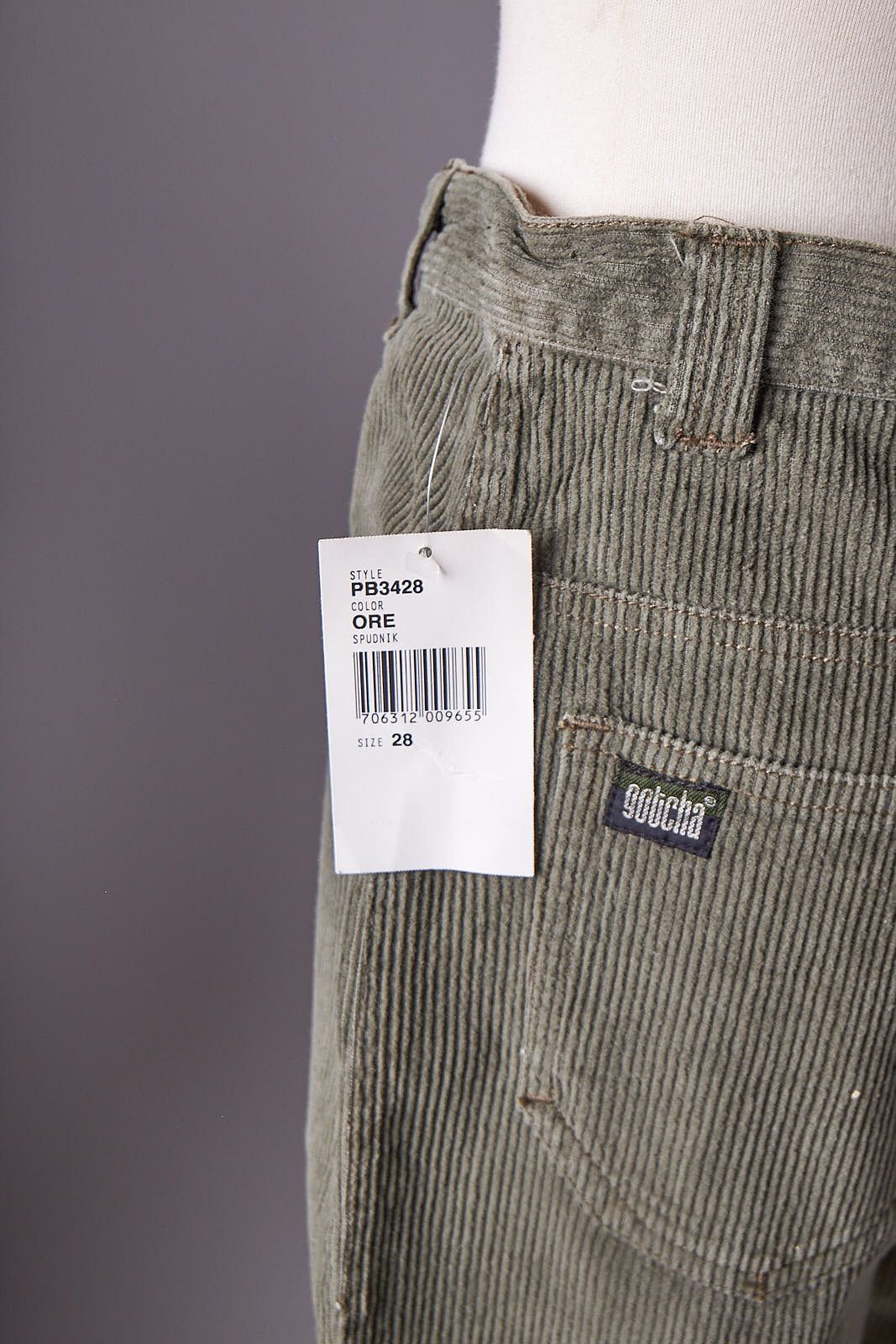 1990s Green Corduroy Deadstock Gotcha Pants