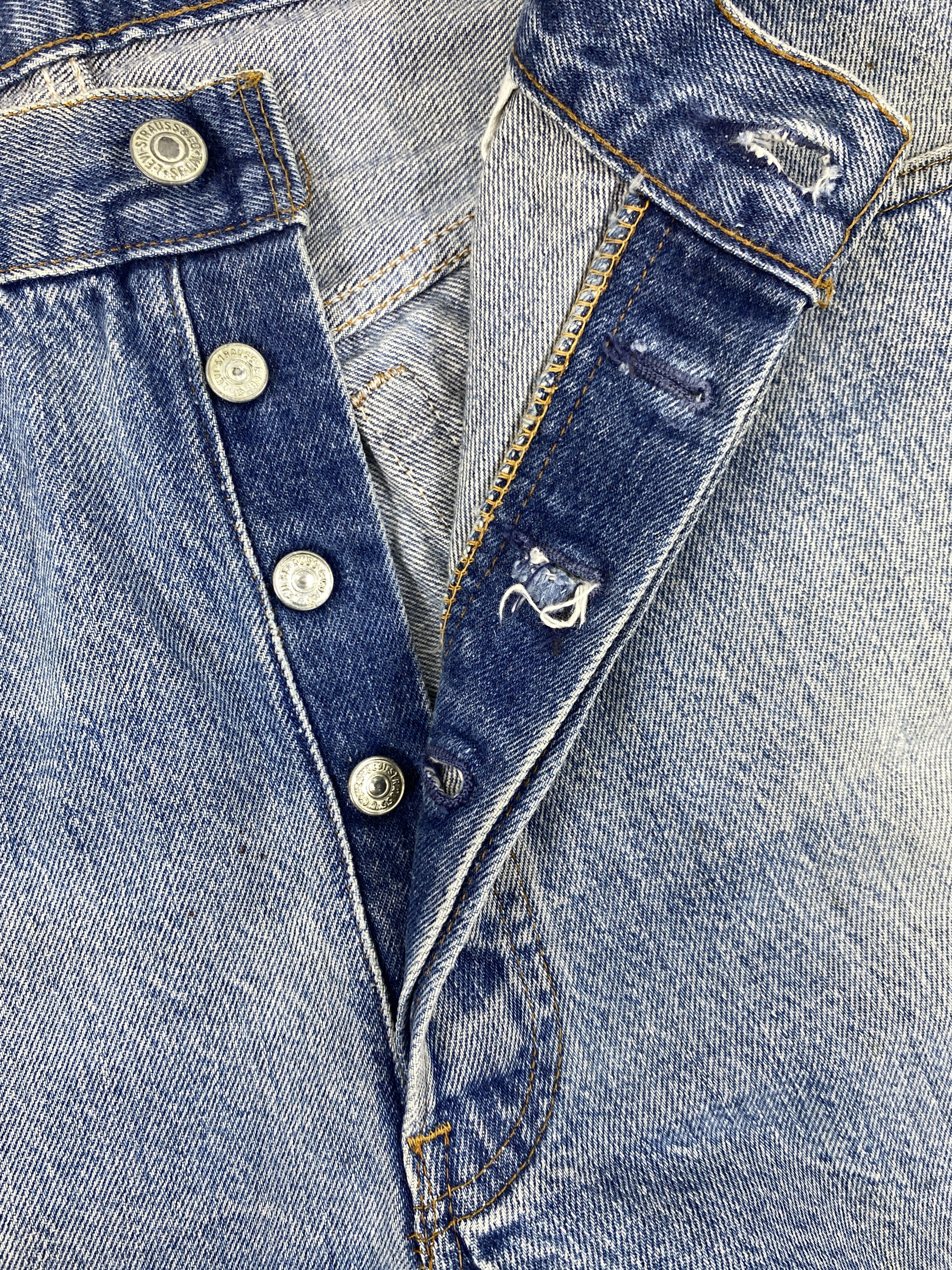 Levi's 80's Blue Wash Vintage Levi's 501 35x27.5 Denim -JN1592 Size US 35 - 6 Thumbnail