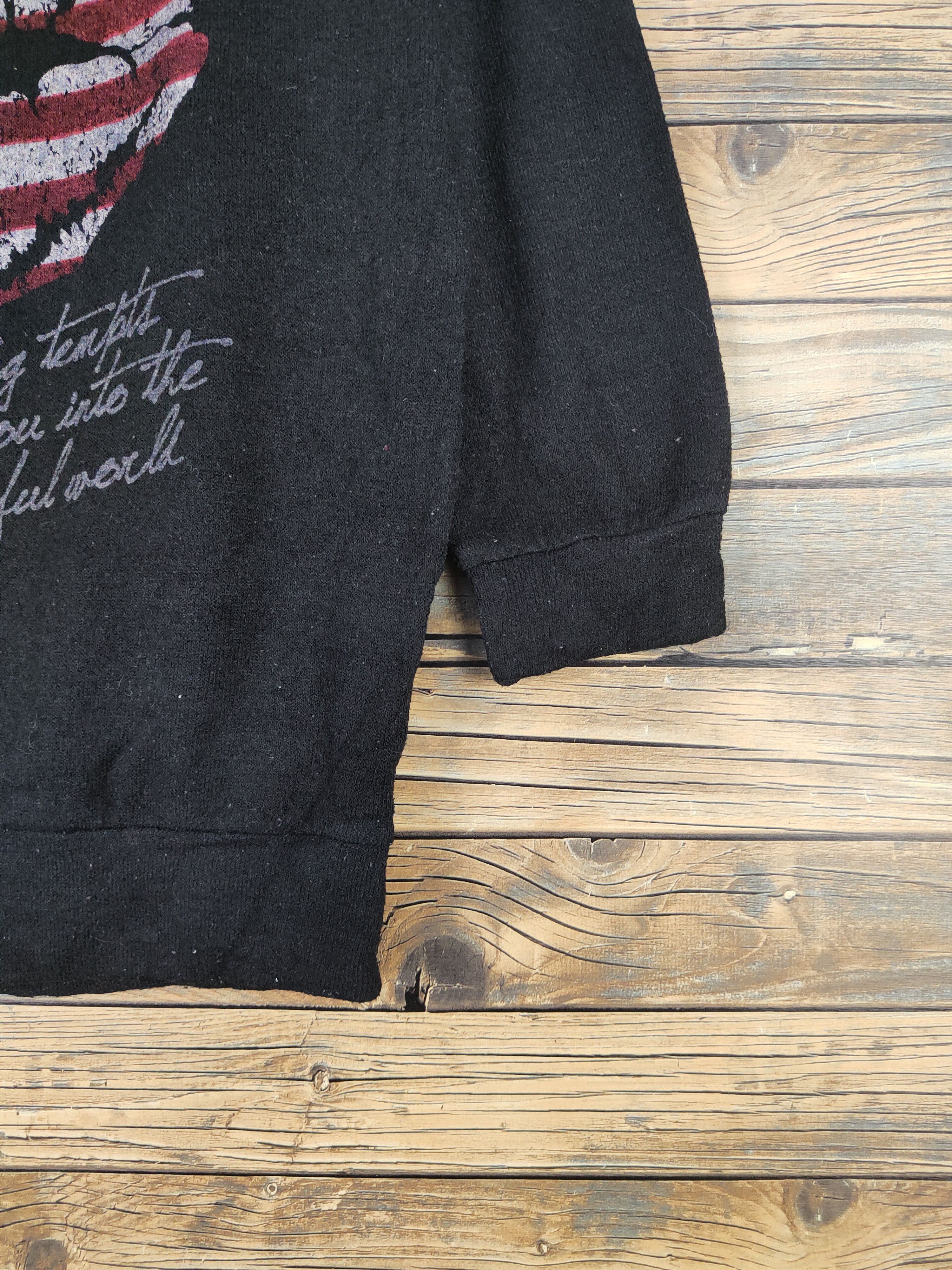 Homespun Knitwear × Japanese Brand × Vintage C.o.l.z.a Black lips Knitwear Sweatshirts #W1520 Size L / US 10 / IT 46 - 7 Thumbnail