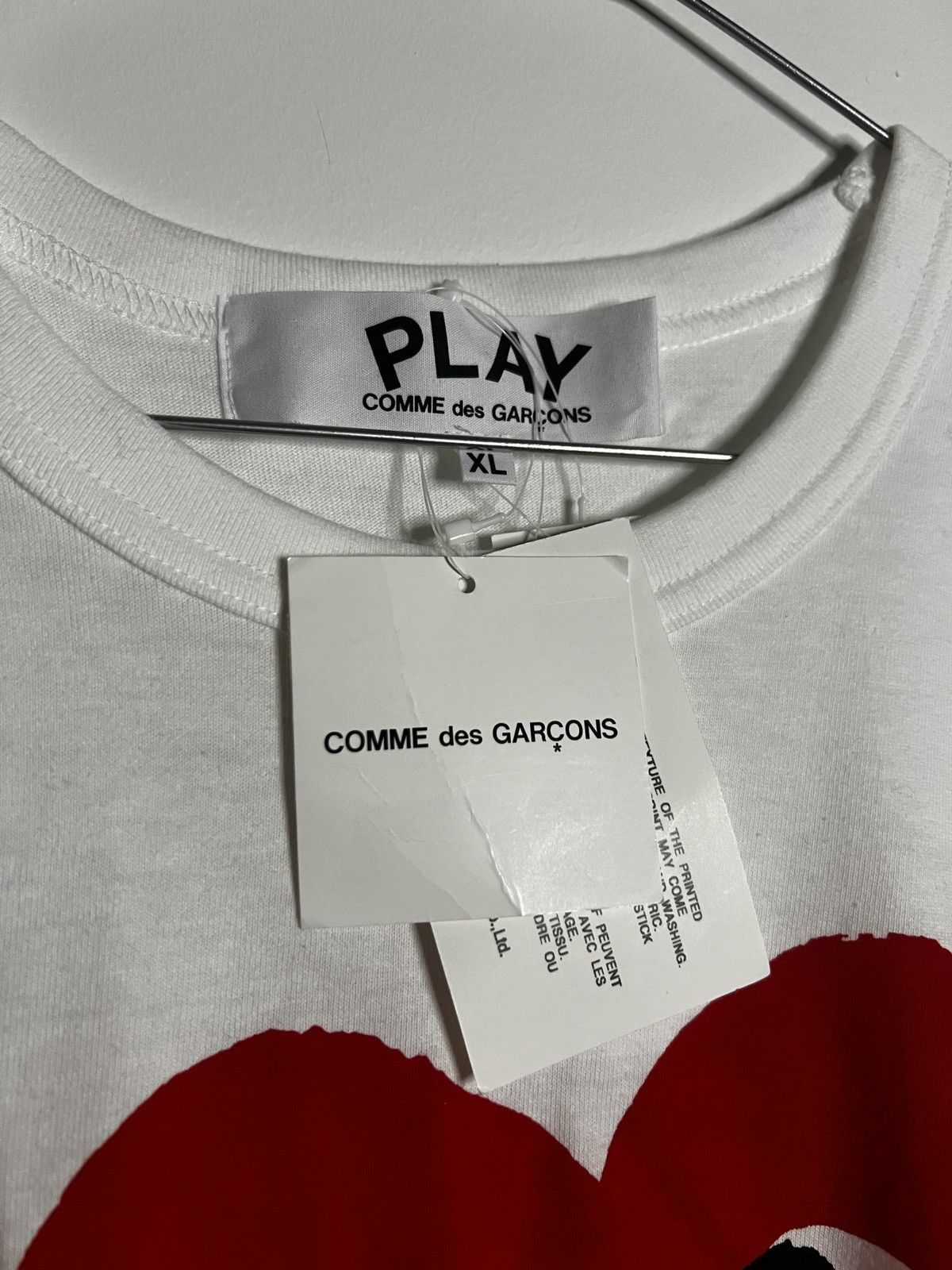 Comme des Garcons PLAY Comme des Garçons PLAY Multi-Heart Logo Tee (White, Size XL) Size US XL / EU 56 / 4 - 6 Thumbnail