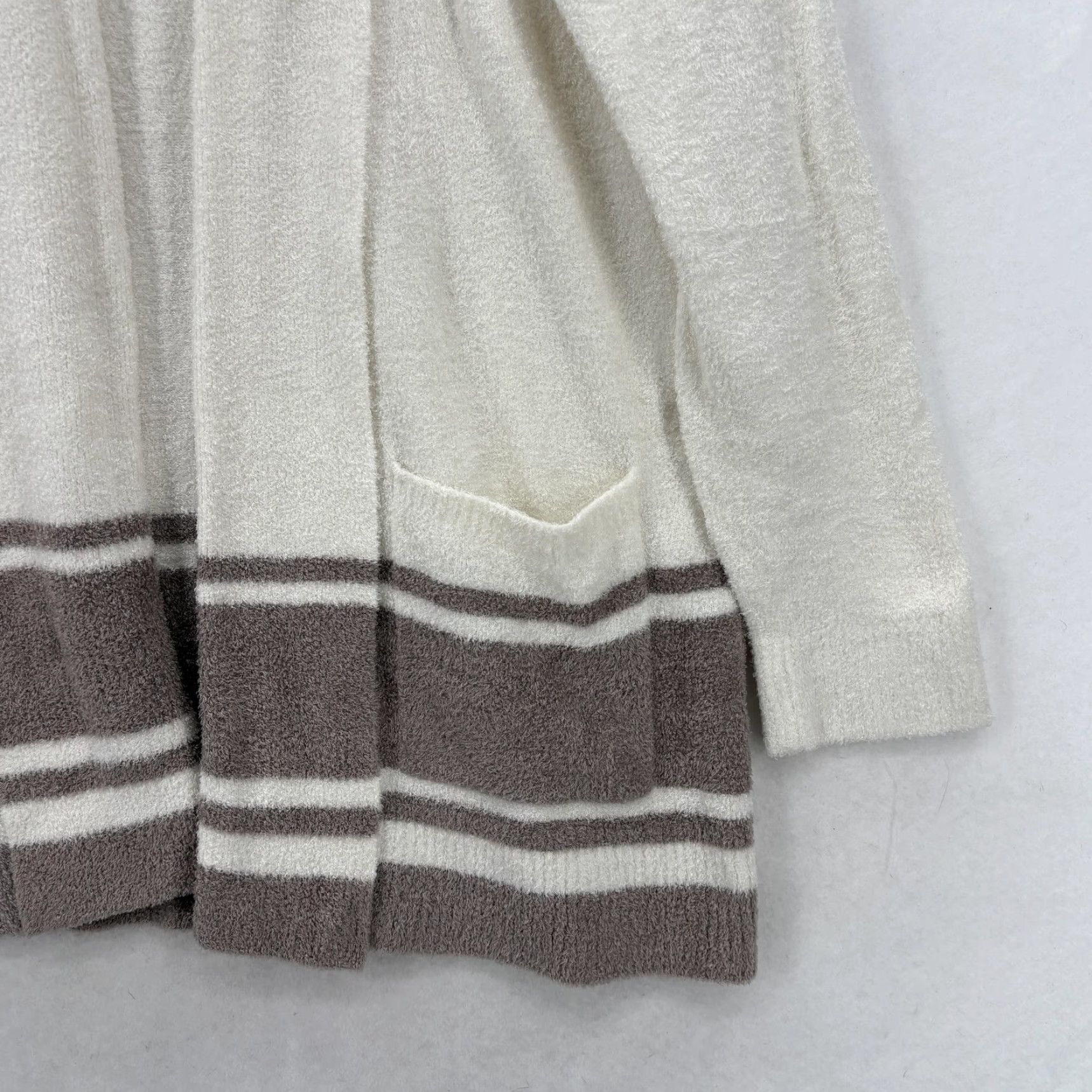 Vintage Barefoot Dreams Cardigan Sweater Womens Medium White Cozychic Lite Open Front Size M / US 6-8 / IT 42-44 - 3 Thumbnail