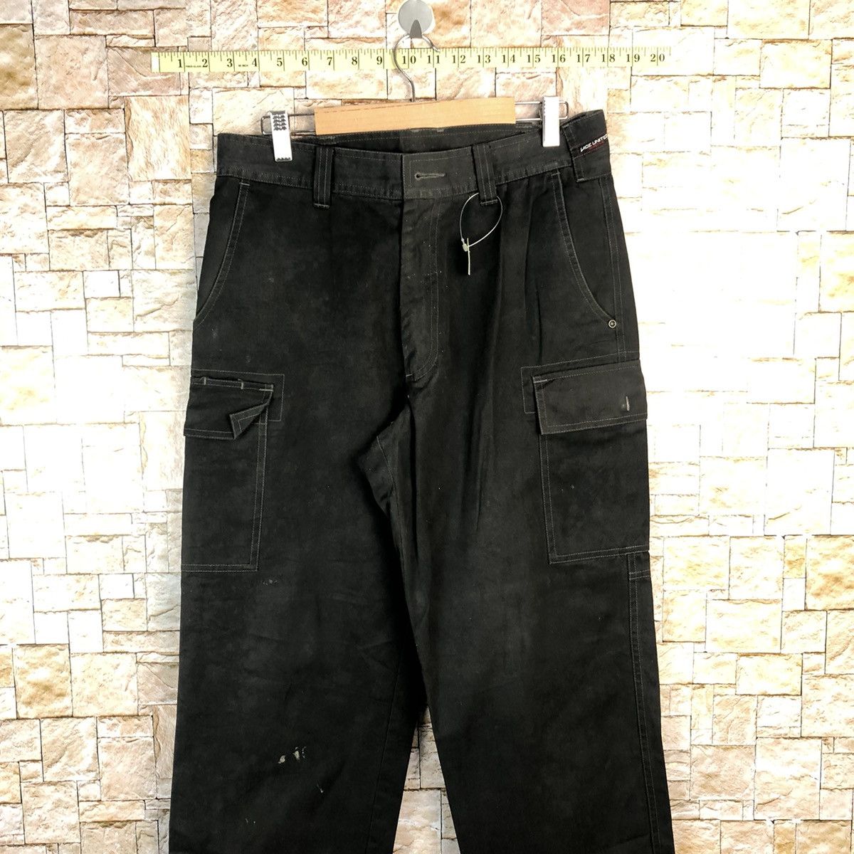 Japanese Brand Burtle Black Cargo Multipocket Pants #A599 Size US 32 / EU 48 - 2 Thumbnail