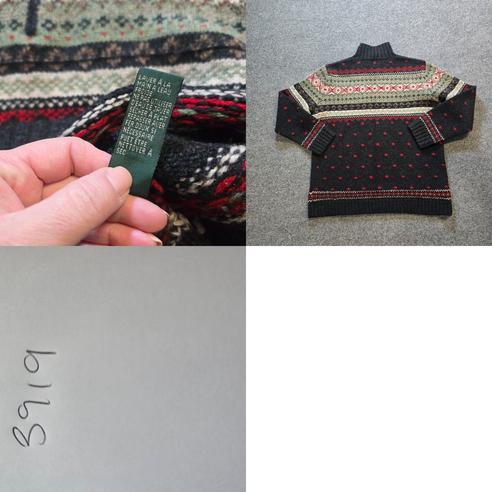 Ralph Lauren VINTAGE Lauren Ralph Lauren Sweater Mens Medium Handknit Wool Fair Isle 1/4 Zip Size US M / EU 48-50 / 2 - 8 Thumbnail