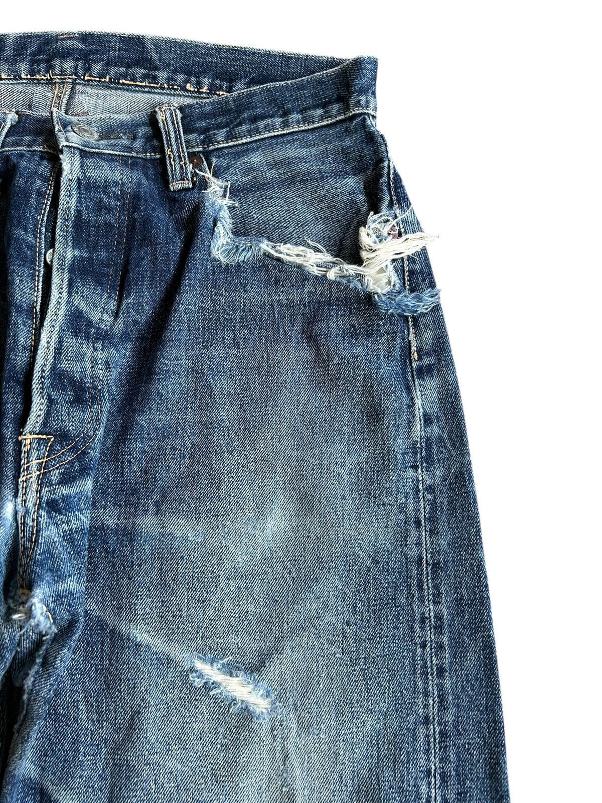 Japanese Brand × Kapital × Vintage Denime Selvedge Distressed Faded Denim Jeans Size US 32 / EU 48 - 6 Thumbnail
