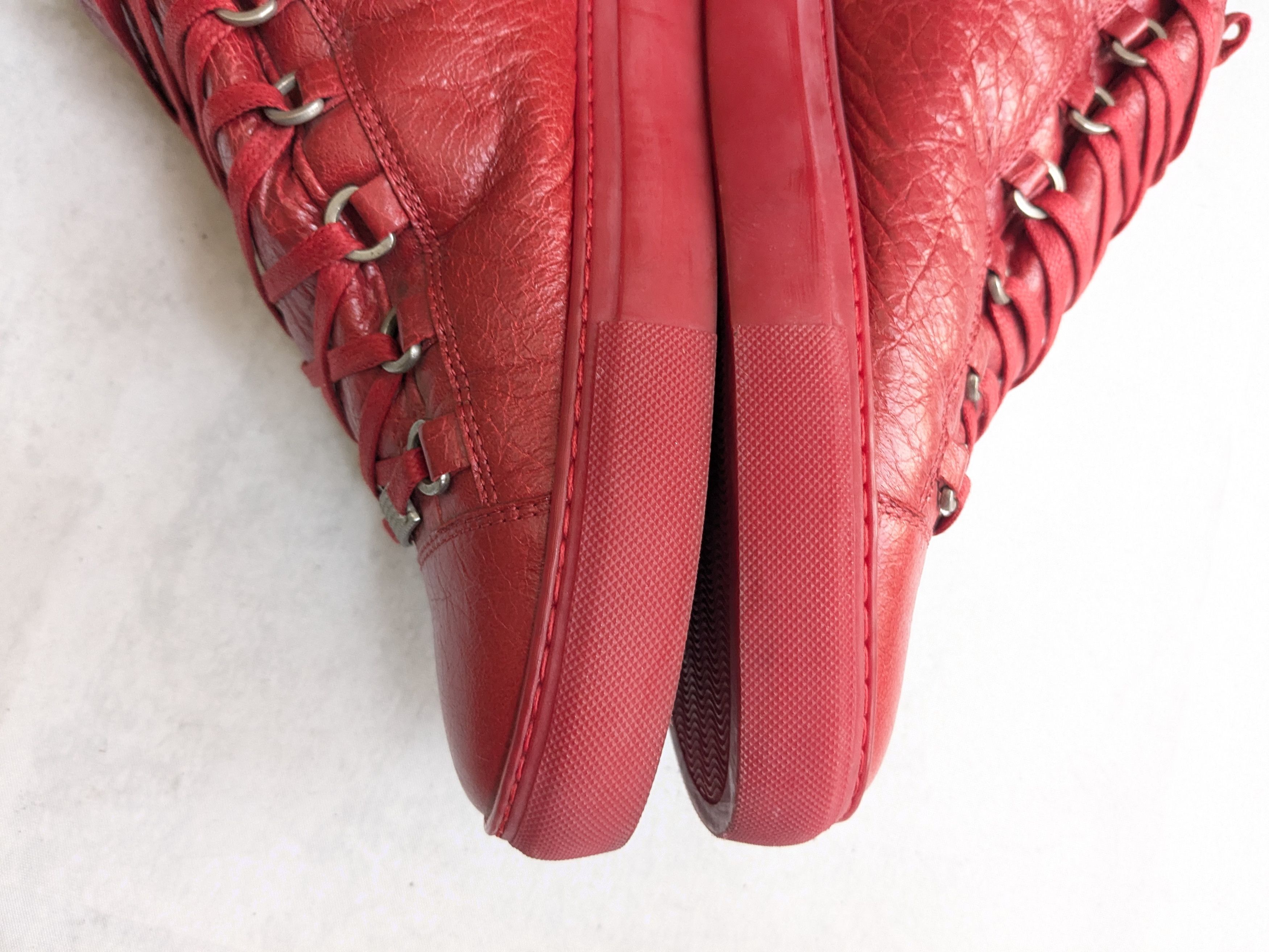 Balenciaga Balenciaga Arena Sneakers Red 12 High Tops Leather Size US 12 / EU 45 - 8 Thumbnail