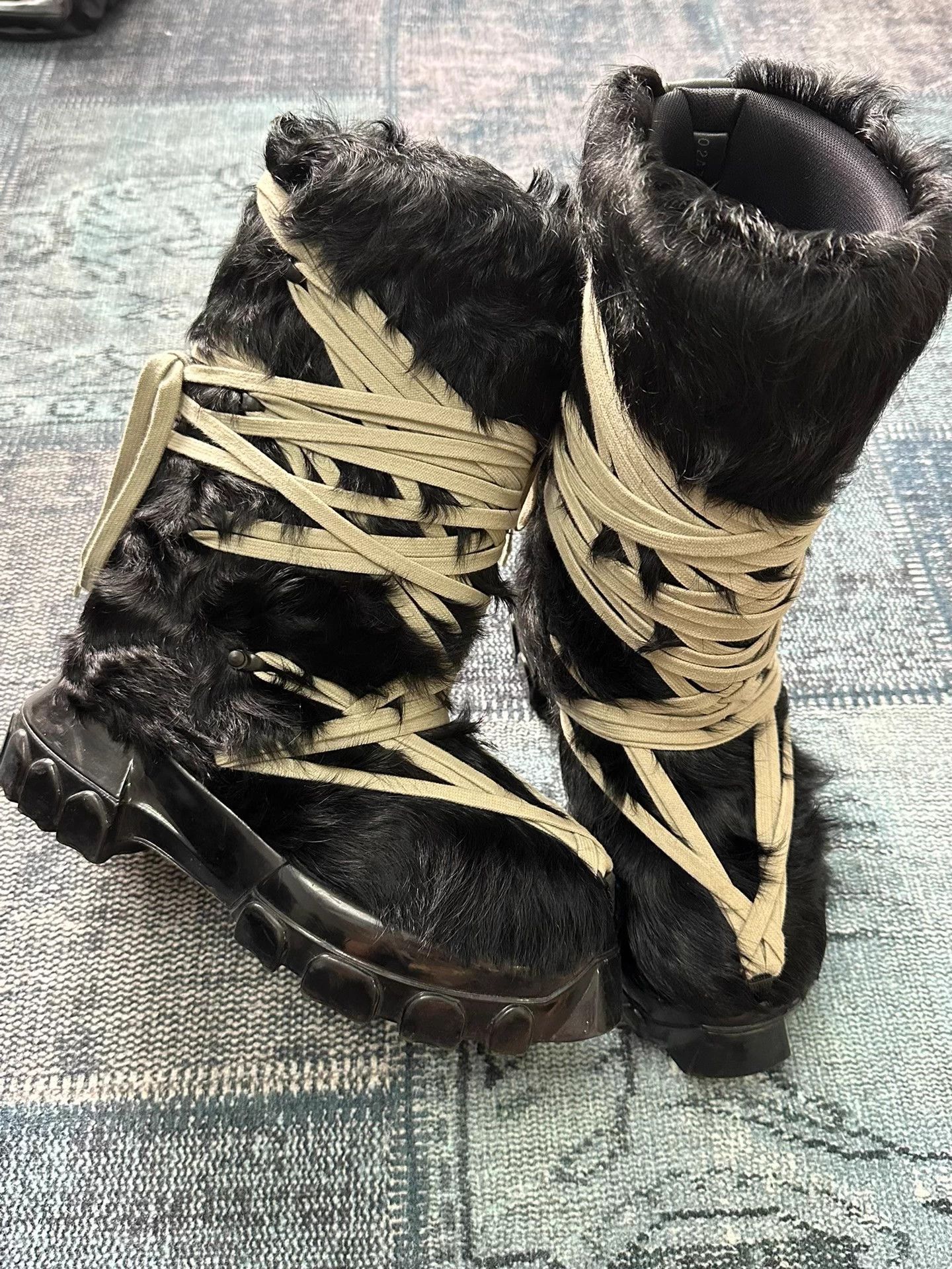 Rick Owens Rick Owens Frenzy Strap Horse Hair Boot Women's 38 Size US 8 / IT 38 - 2 Thumbnail