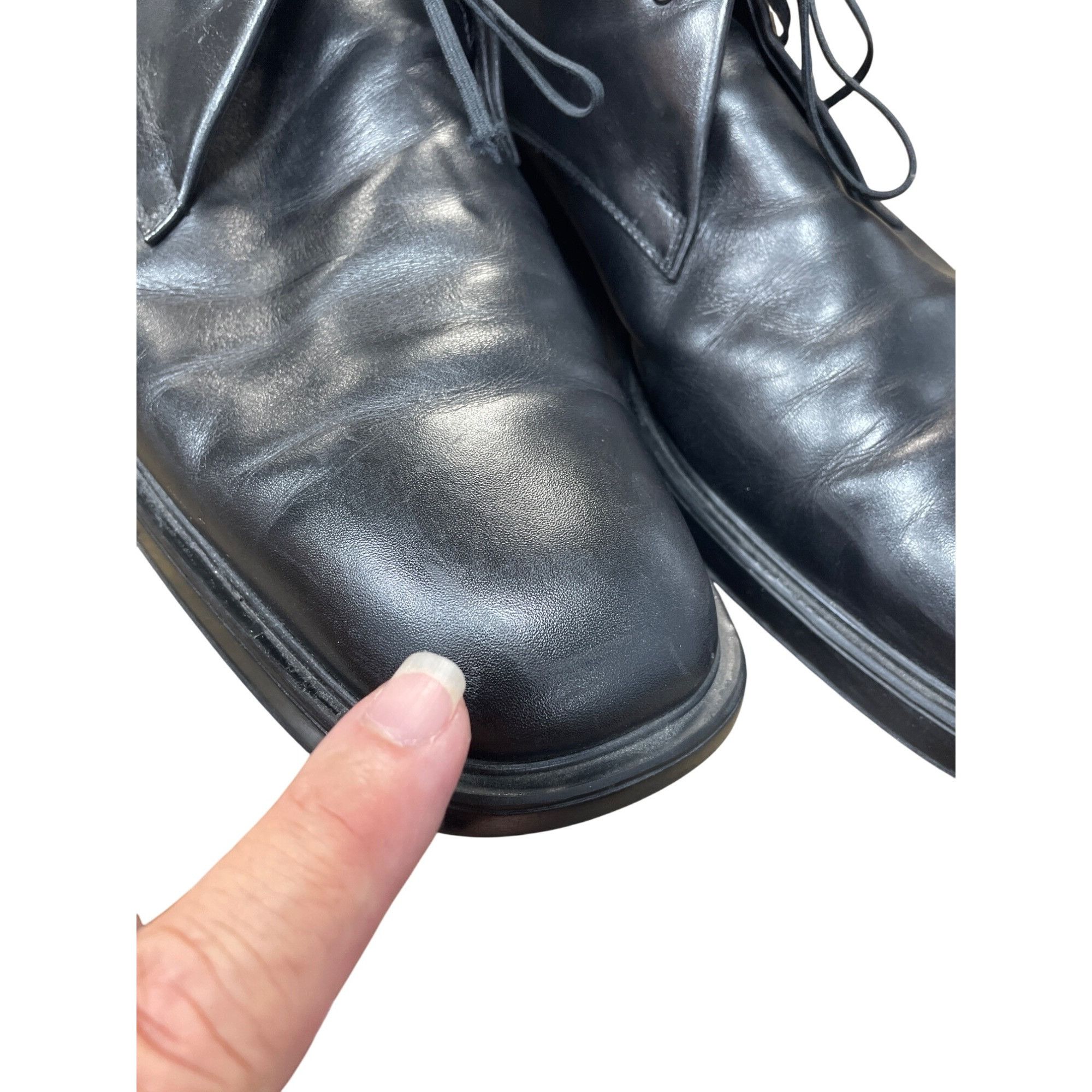Salvatore Ferragamo Salvatore Ferragamo Mens Italian Black Leather Chukka Boots Size US 12 / EU 45 - 13 Thumbnail