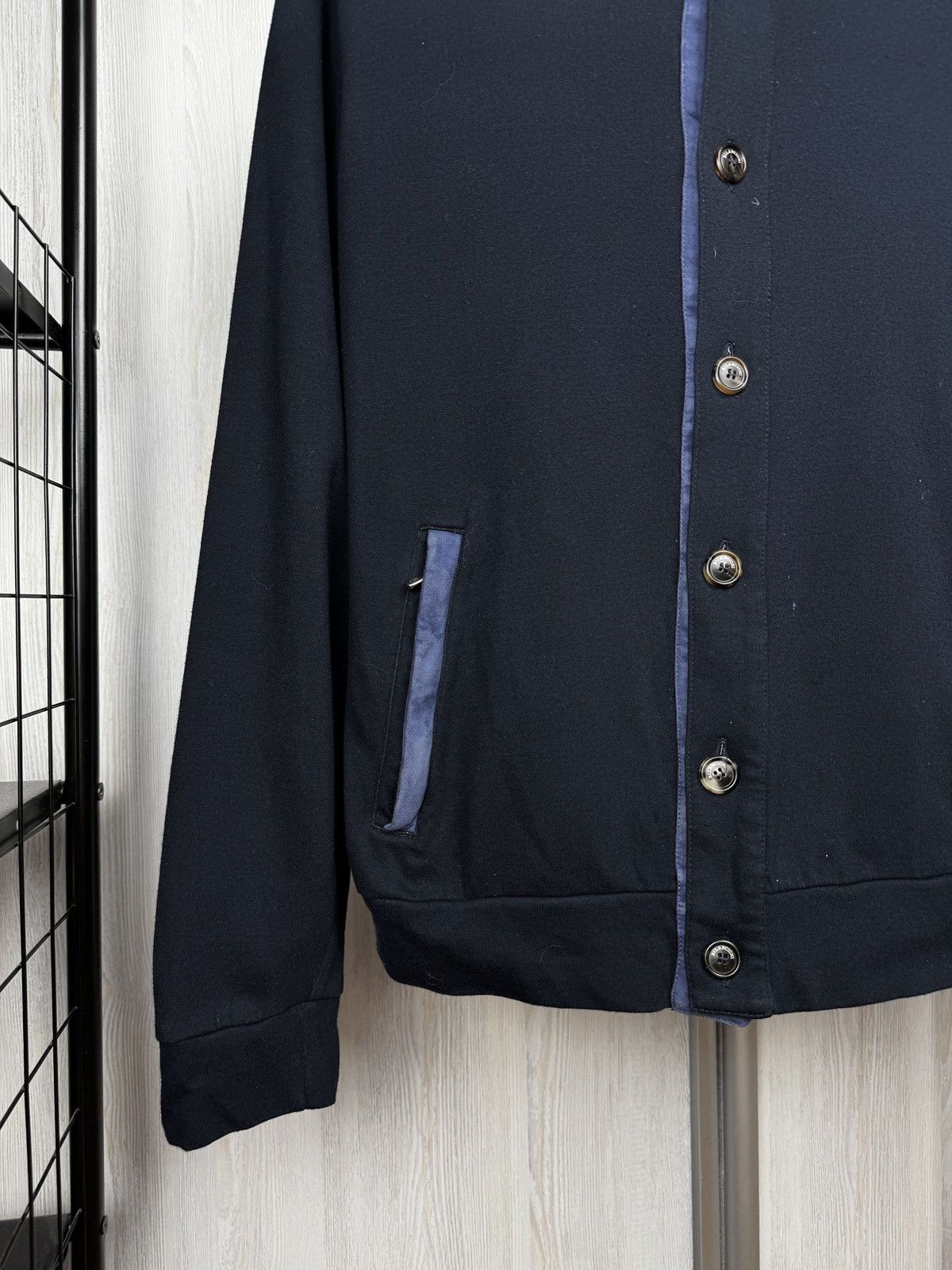 Other Umberto Bilancioni navy blue silk cotton lux bomber jacket Size US L / EU 52-54 / 3 - 4 Thumbnail