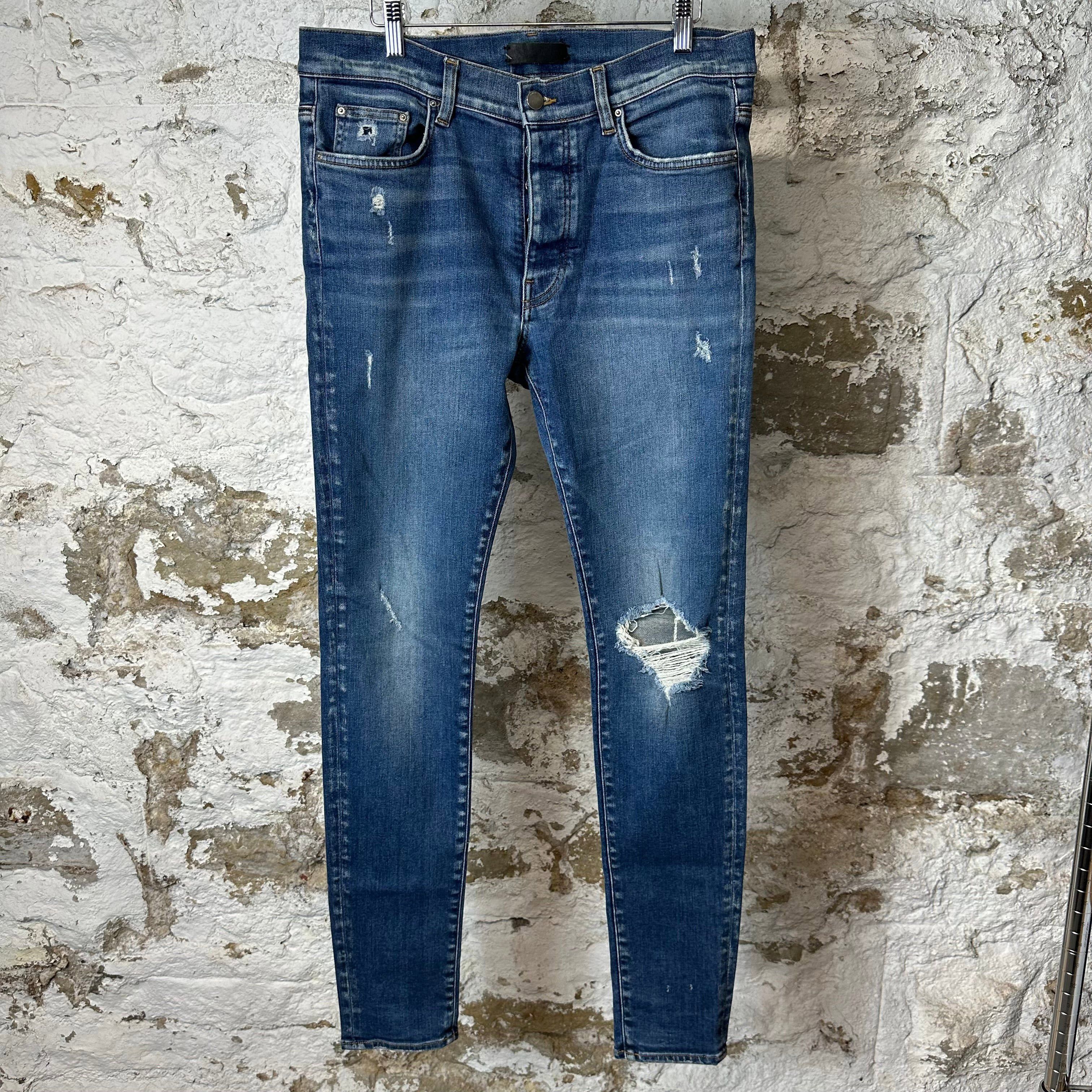 Amiri Amiri Knee Hole Dark Blue Denim Jeans Sz 34 Size US 34 / EU 50 - 1 Thumbnail