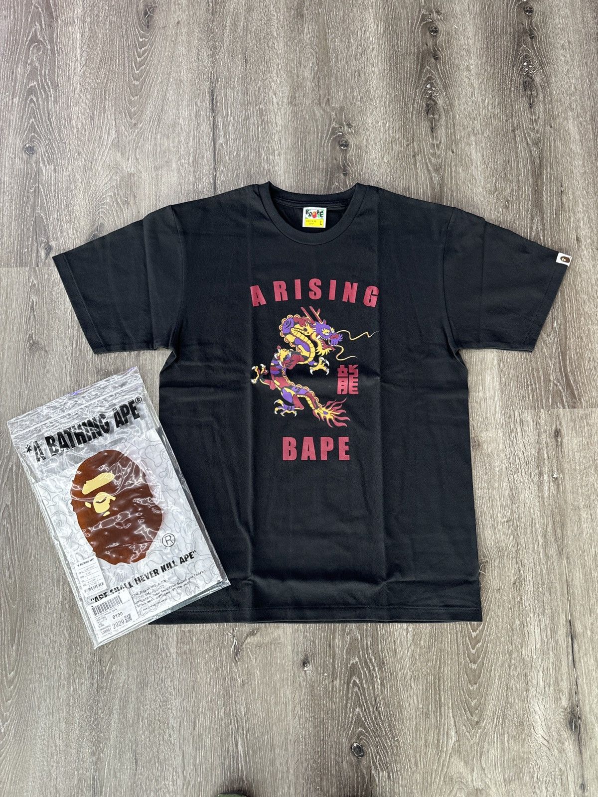 image of Bape “Year Of Dragon” Tee in Black, Men's (Size Large)