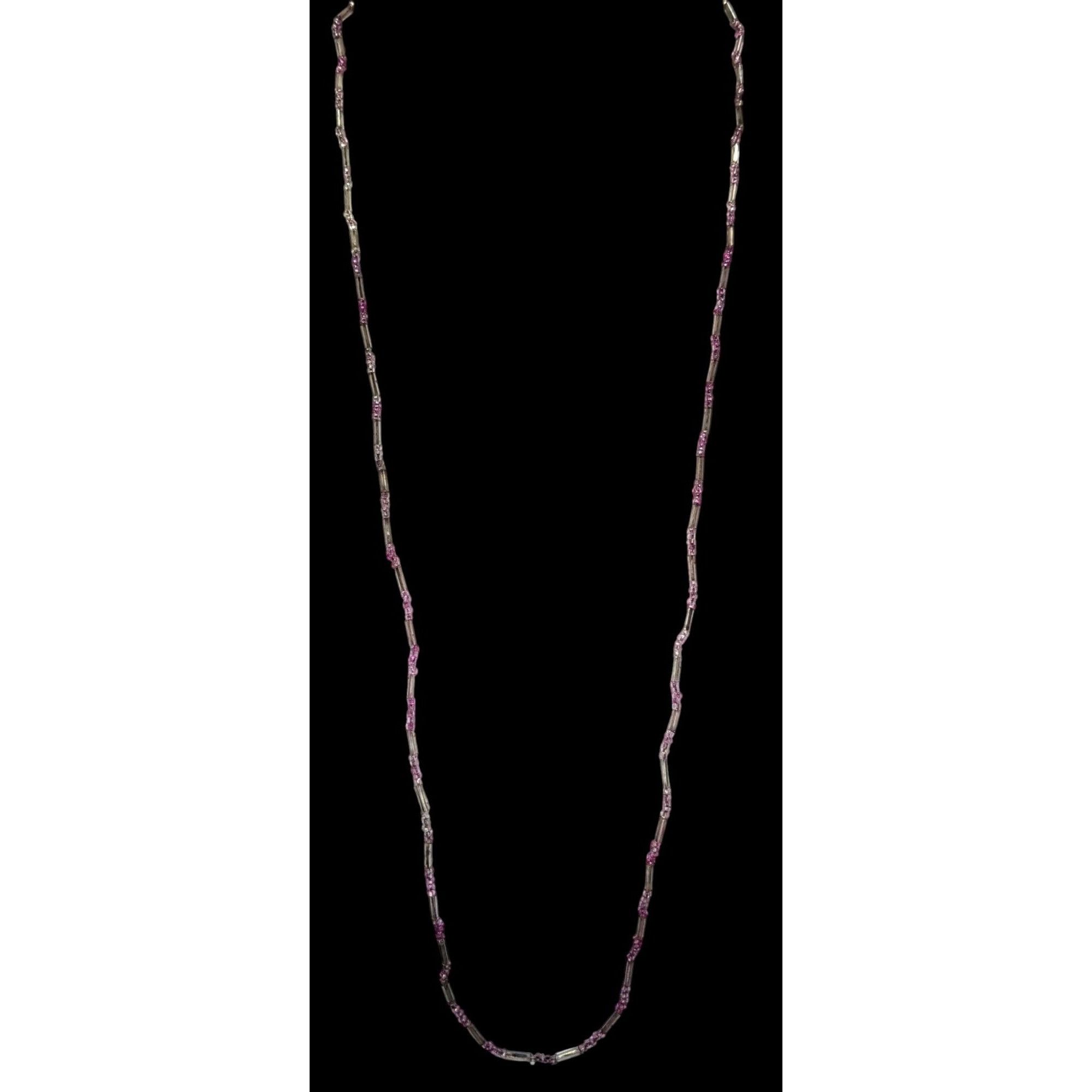 Other Casual Glass Pink & Silver Beaded Necklace Size ONE SIZE - 3 Thumbnail