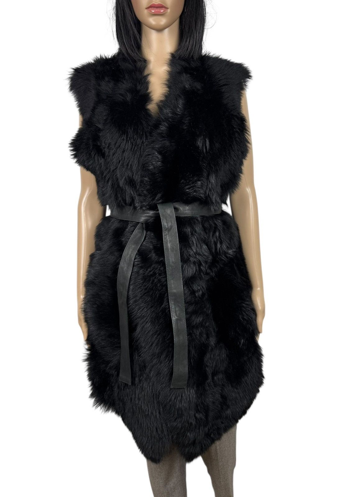 Other Aminaka Wilmont Fur Vest Belted Genuine Leather size 12 Size M / US 6-8 / IT 42-44 - 2 Thumbnail