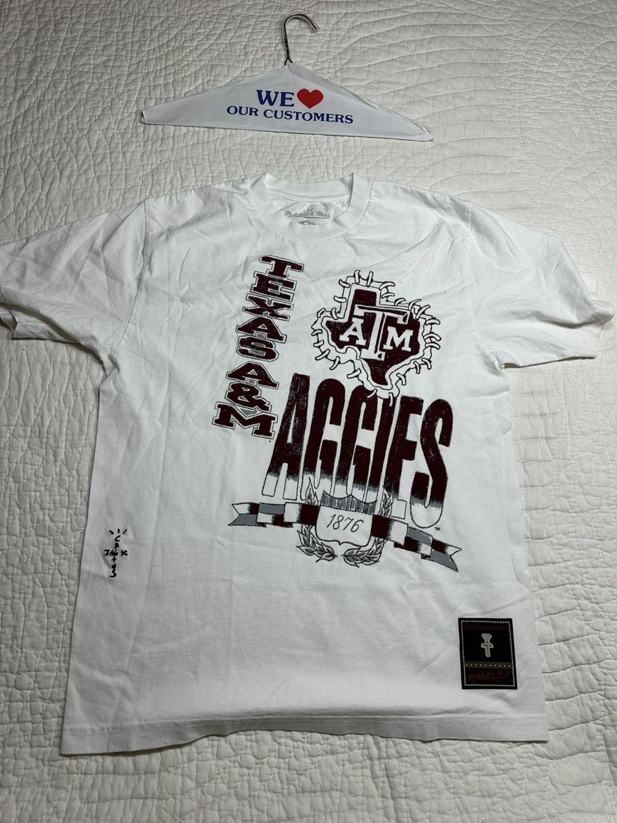 Travis Scott Mitchell & Ness Collab Tee- Texas A&M Medium