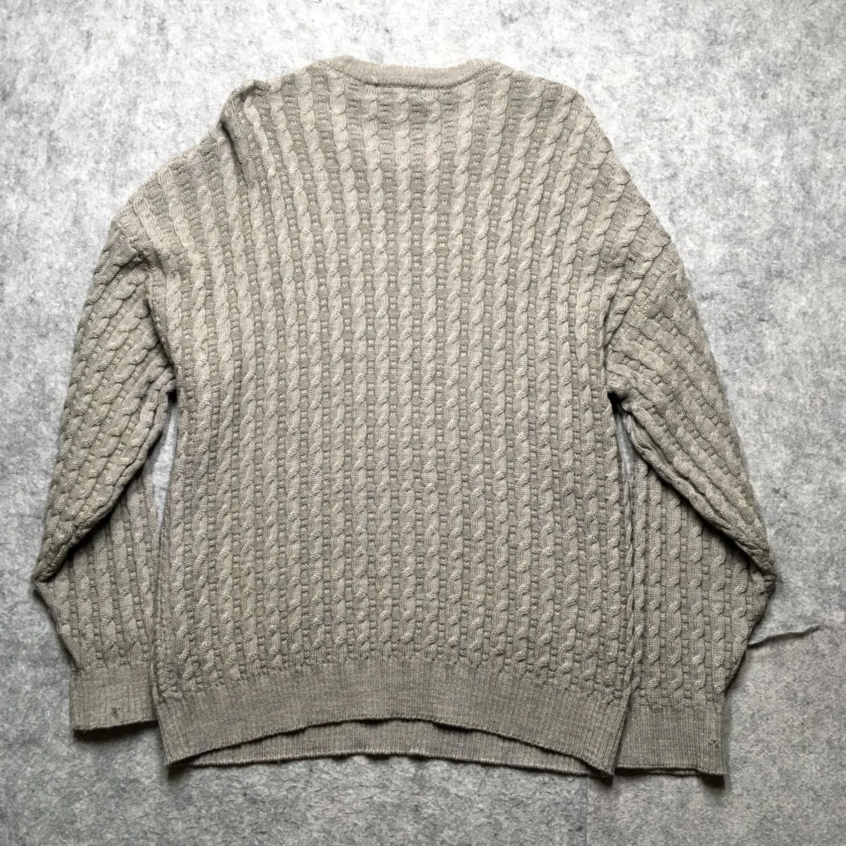 Vintage VINTAGE L.L.Bean Sweater Mens L Gray Cable Knit Worsted Wool Fisherman Ireland Size US L / EU 52-54 / 3 - 7 Thumbnail