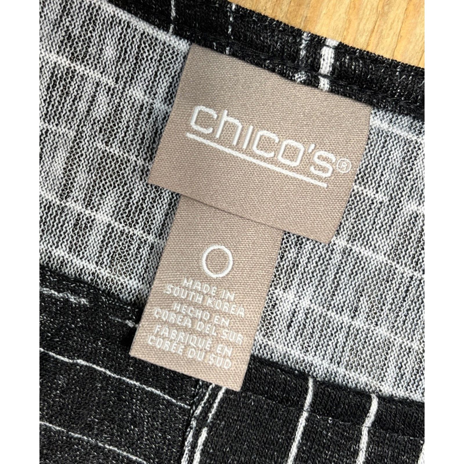 Chicos Chico’s Tee Top Shirt 0 Black White Striped Scoop Neck S Size S / US 4 / IT 40 - 5 Thumbnail