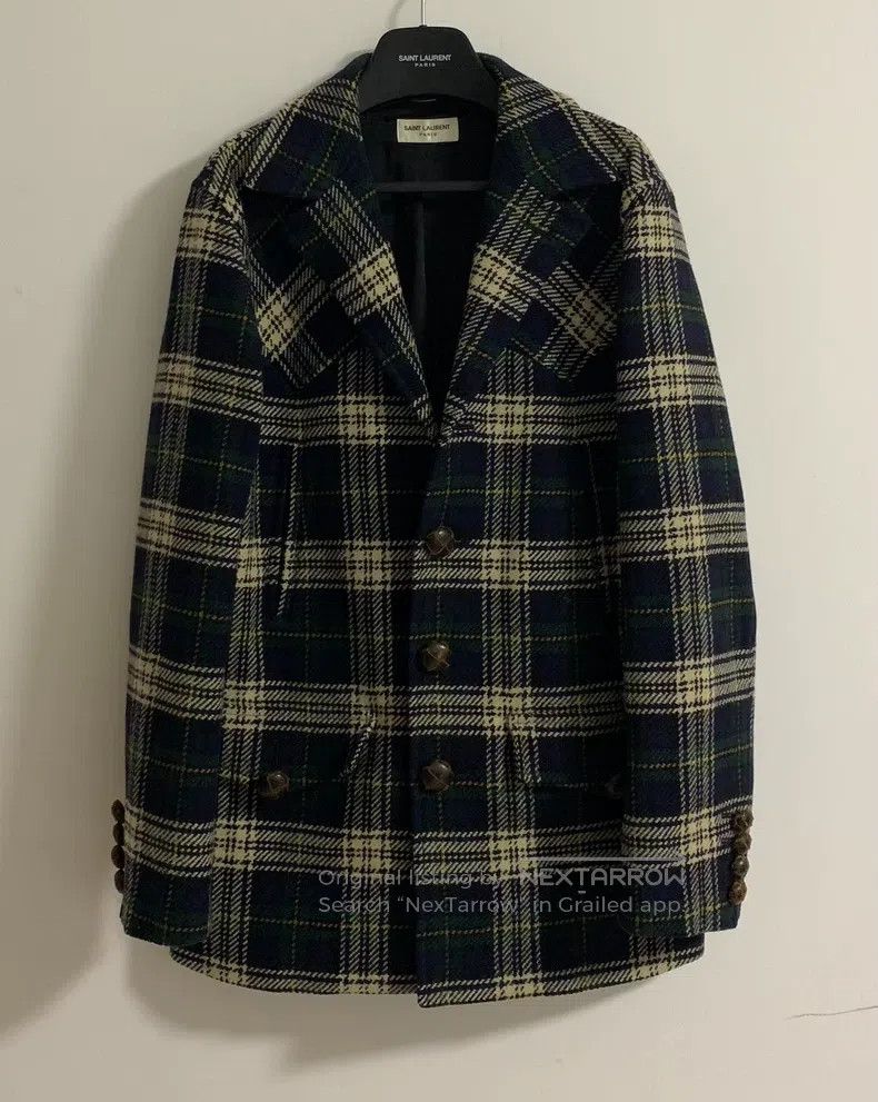 Saint Laurent Paris Saint Laurent Paris Four Pocket Wooden Button Plaid Tweed Size US S / EU 44-46 / 1 - 1 Thumbnail