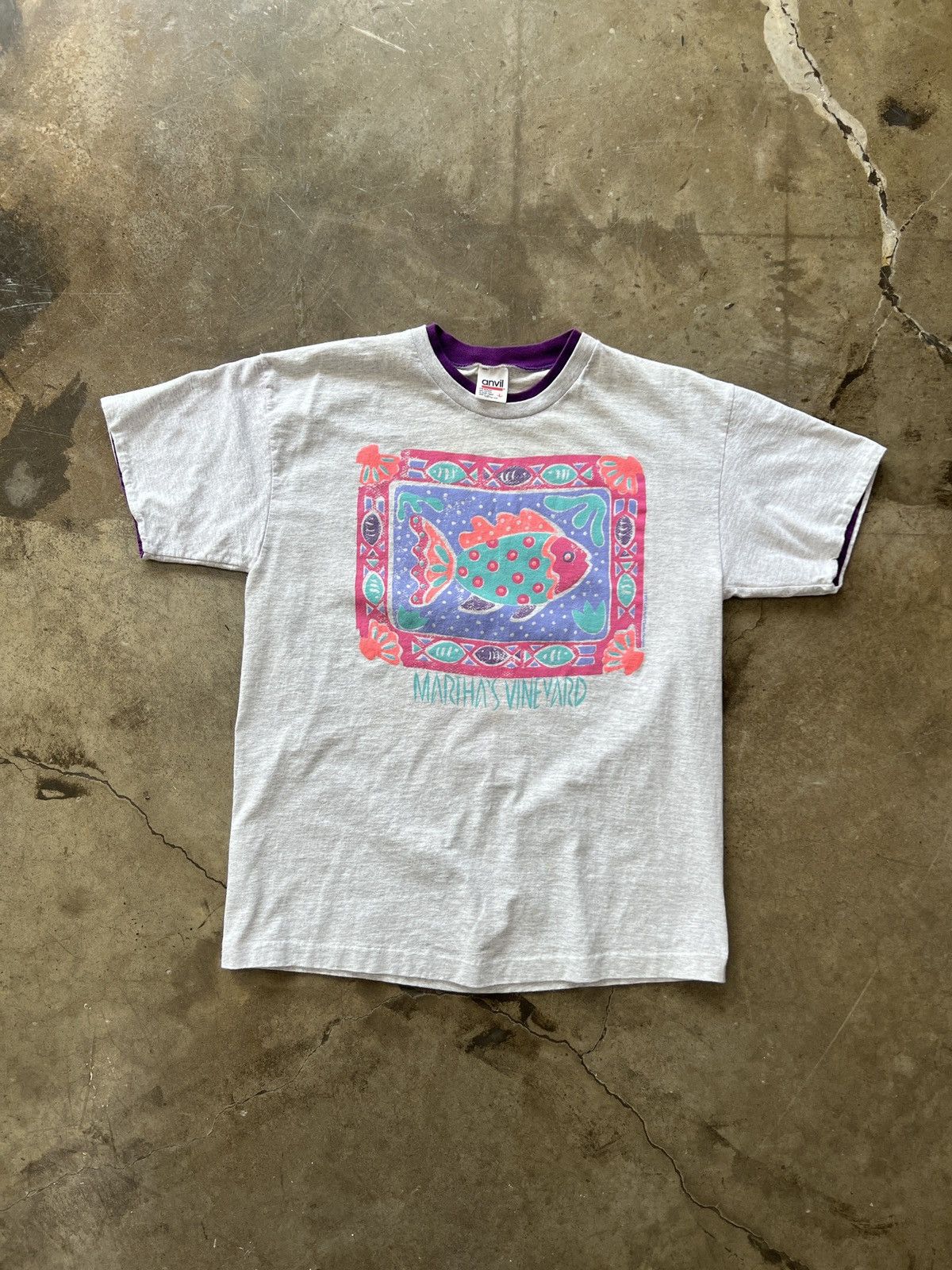 Vintage Vintage Double Collar Martha's Vineyard Tourist Tee Large Size US L / EU 52-54 / 3 - 2 Thumbnail