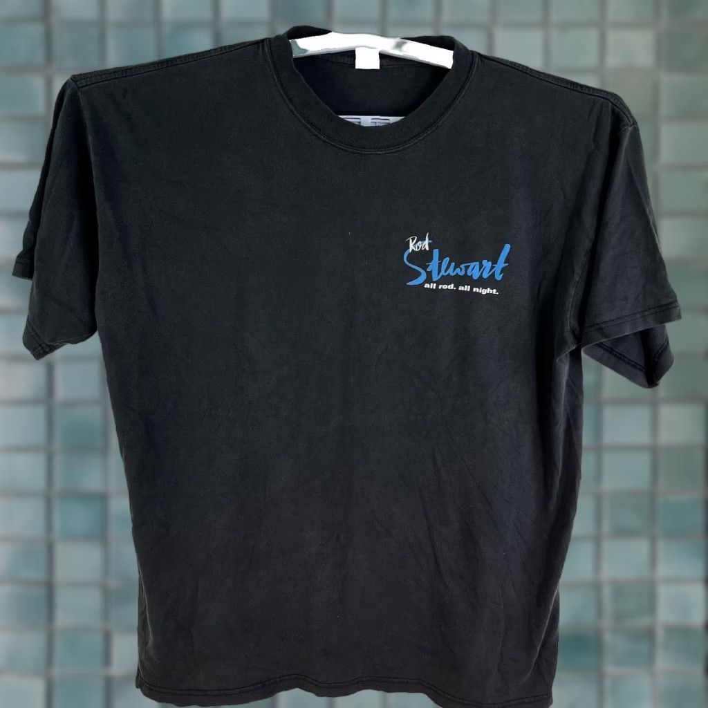 Vintage Rod Stewart All Rod All Night Concert T-Shirt Adult XL Black Graphic Print Mens Galumo Size US XL / EU 56 / 4 - 1 Thumbnail