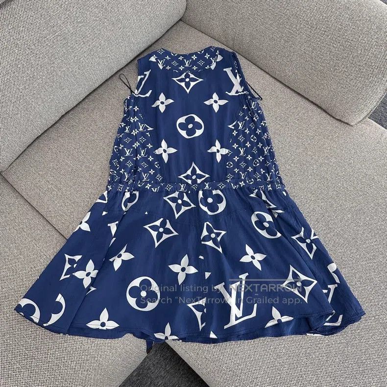 Louis Vuitton Louis Vuitton Monogrammed drawstring sleeveless A-line dre Size XXS / US 00 / IT 34 - 2 Thumbnail