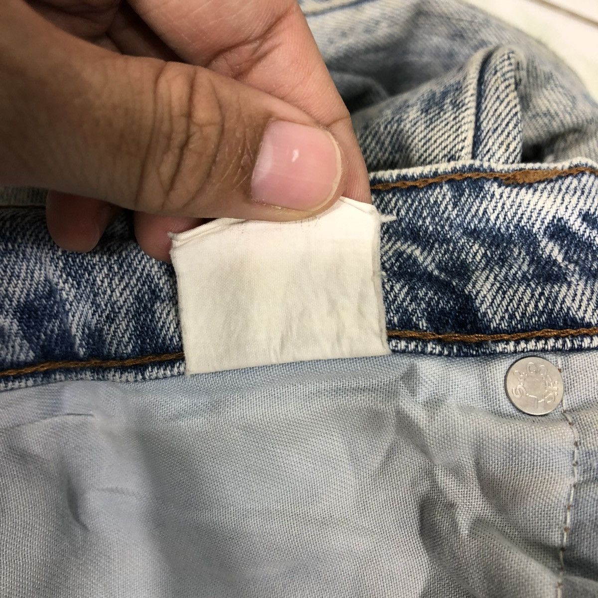 Levi's 🔥VINTAGE ACID WASH DESIGN LEVIS DENIM STRAIGHT CUT Size 28" / US 6 / IT 42 - 25 Thumbnail
