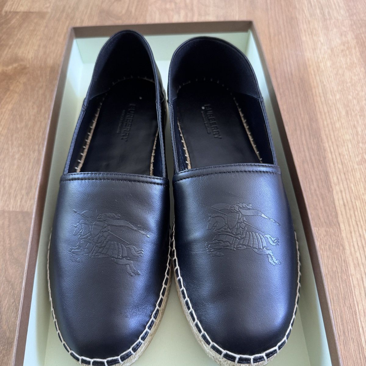 Burberry BURBERRY Men’s Leather EKD Motif Espadrille Black Size 41 Size US 8 / EU 41 - 3 Thumbnail