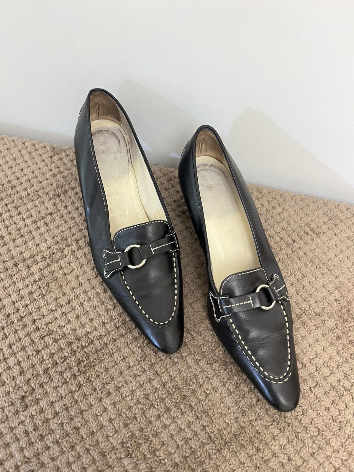 Tod's Tod’s Vintage Black Leather Heeled Sandals Elegant Size US 6 Size US 6 / IT 36 - 4 Thumbnail