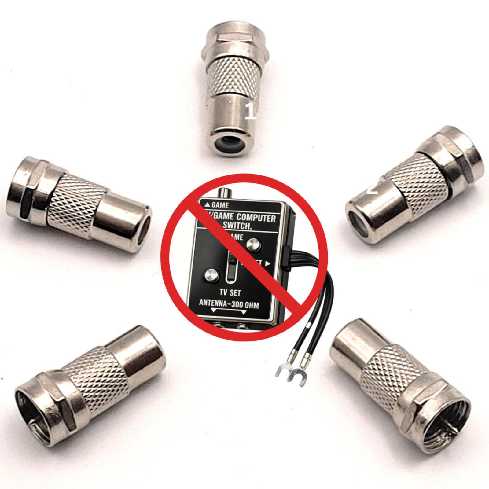 Other 5x Atari 2600 Games RF Connectors - No More TV/Game Switch Size ONE SIZE - 1 Thumbnail