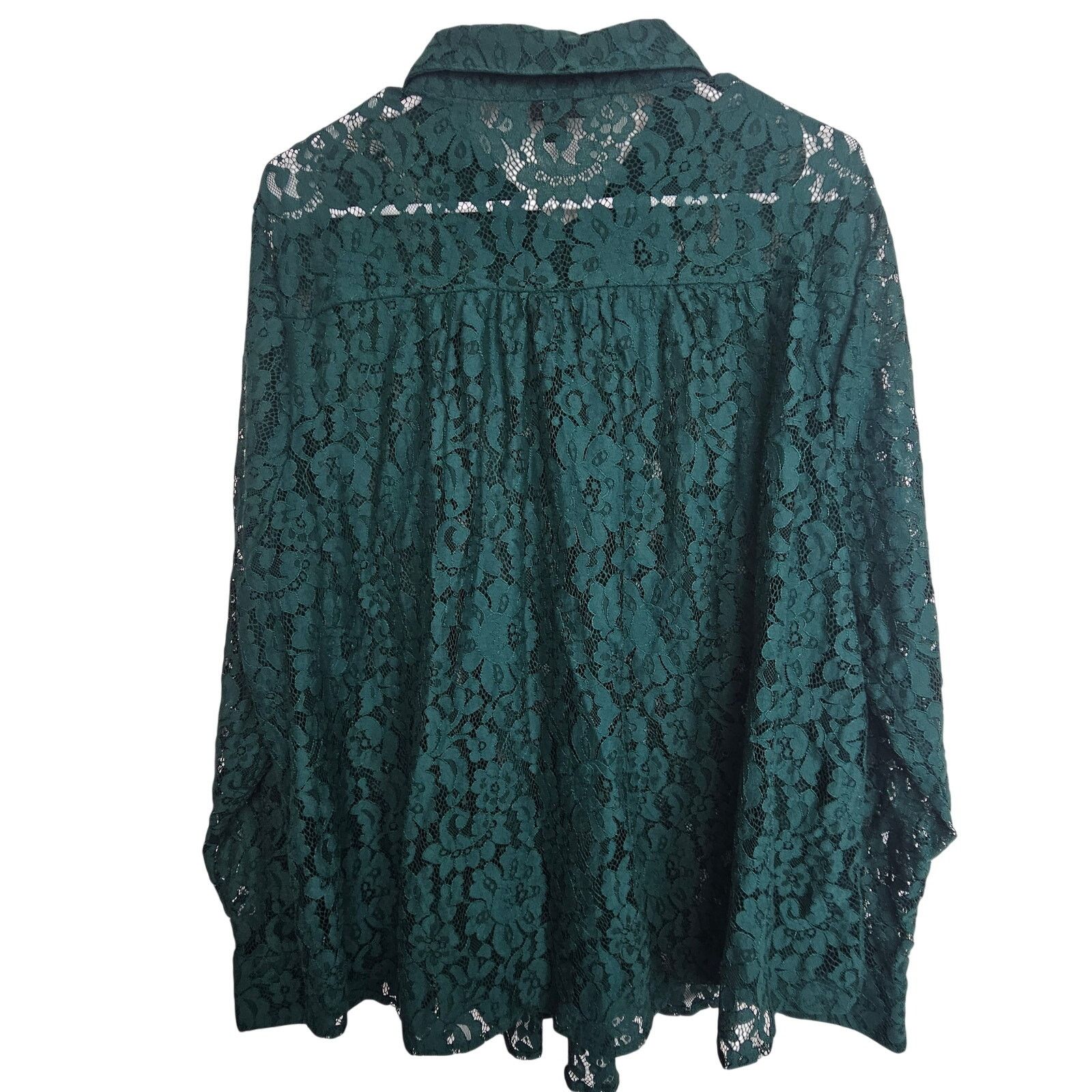 Corridor Torrid Lace Madison Button Down Blouse Plus Size 2X Holiday Size XXL / US 16-18 / IT 52-54 - 10 Thumbnail